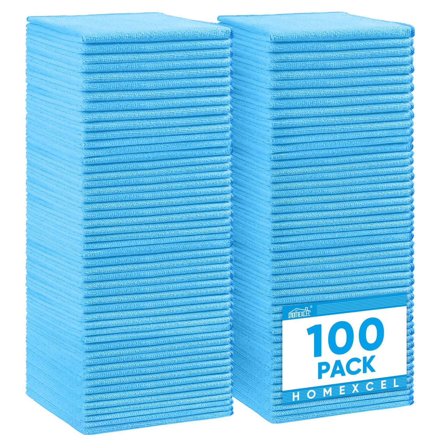 HOMEXCEL Microfiber Cleaning Cloth, Premium Microfiber Towels for Cars, Lint Free, Scratch-Free, Highly Absorbent, Reusable Cleaning Rags for Car, Household, Kitchen, Window