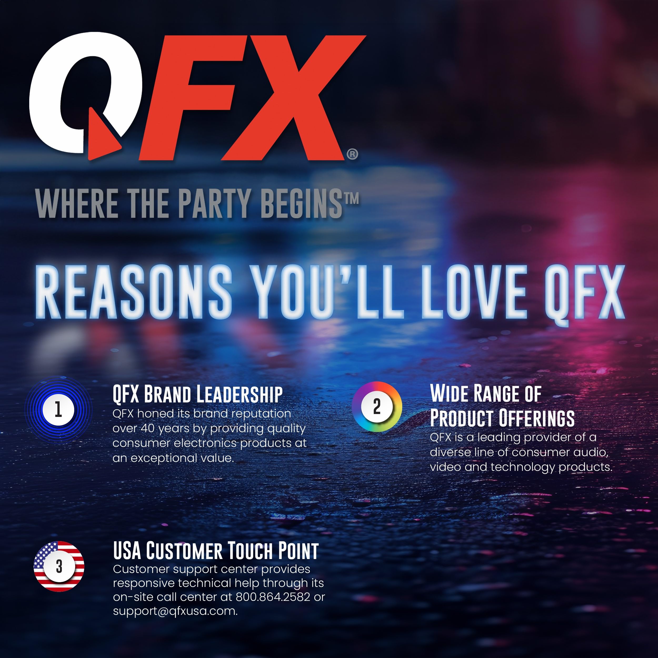 QFX PBX-800TWS 8-Inch TWS Bluetooth Stereo PA System with 2 8" Speakers, 2 Microphones, 2 Stands, and a Remote Control