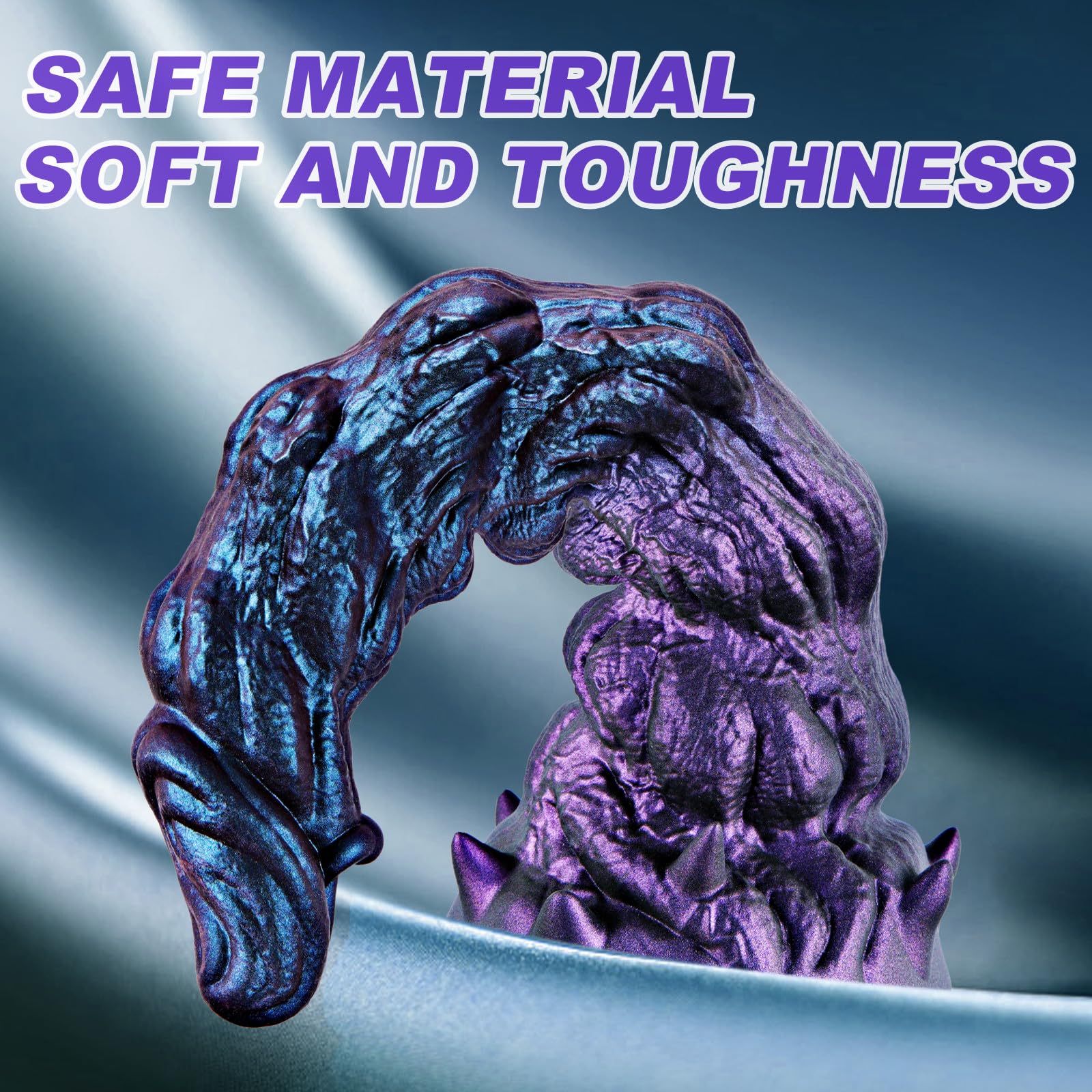 7.3" Small Beginner Ribbed Dildo, Fantasy Anal Silicone Dildo,Alien Cute Tapered Penis with Big Suction Cup for G-Spot, Vaginal & Anal Stimulation,Monster Adult Toy for Men,Women Play