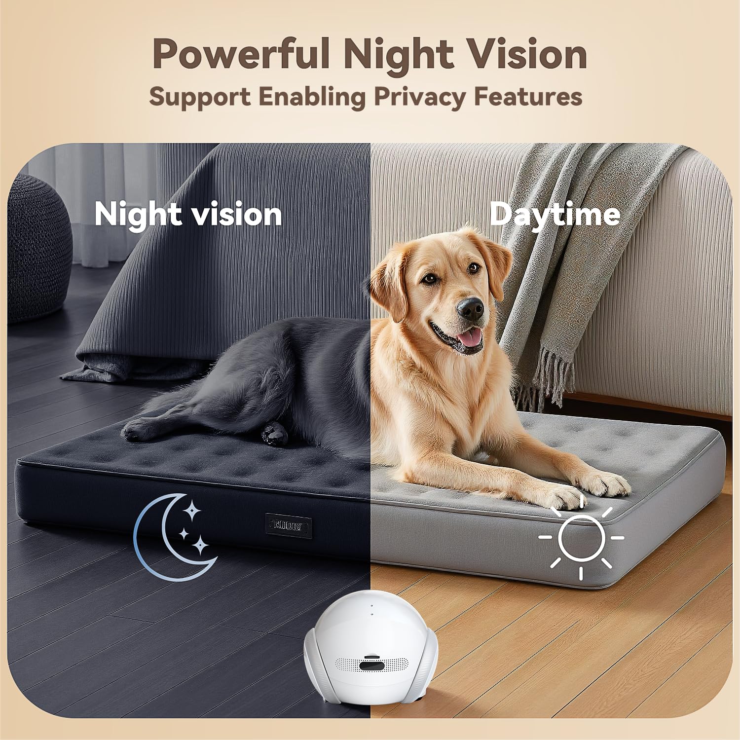 AEZ Pet Camera 1080P HD Lens Cat/Dog Camera Robot,Indoor Movable with Auto-Recharge, 2-Way Audio,Blinky Bot with Night Vision,Smart App Control for Cats/Dogs/Baby/Elderly (SD/Cloud Storage)