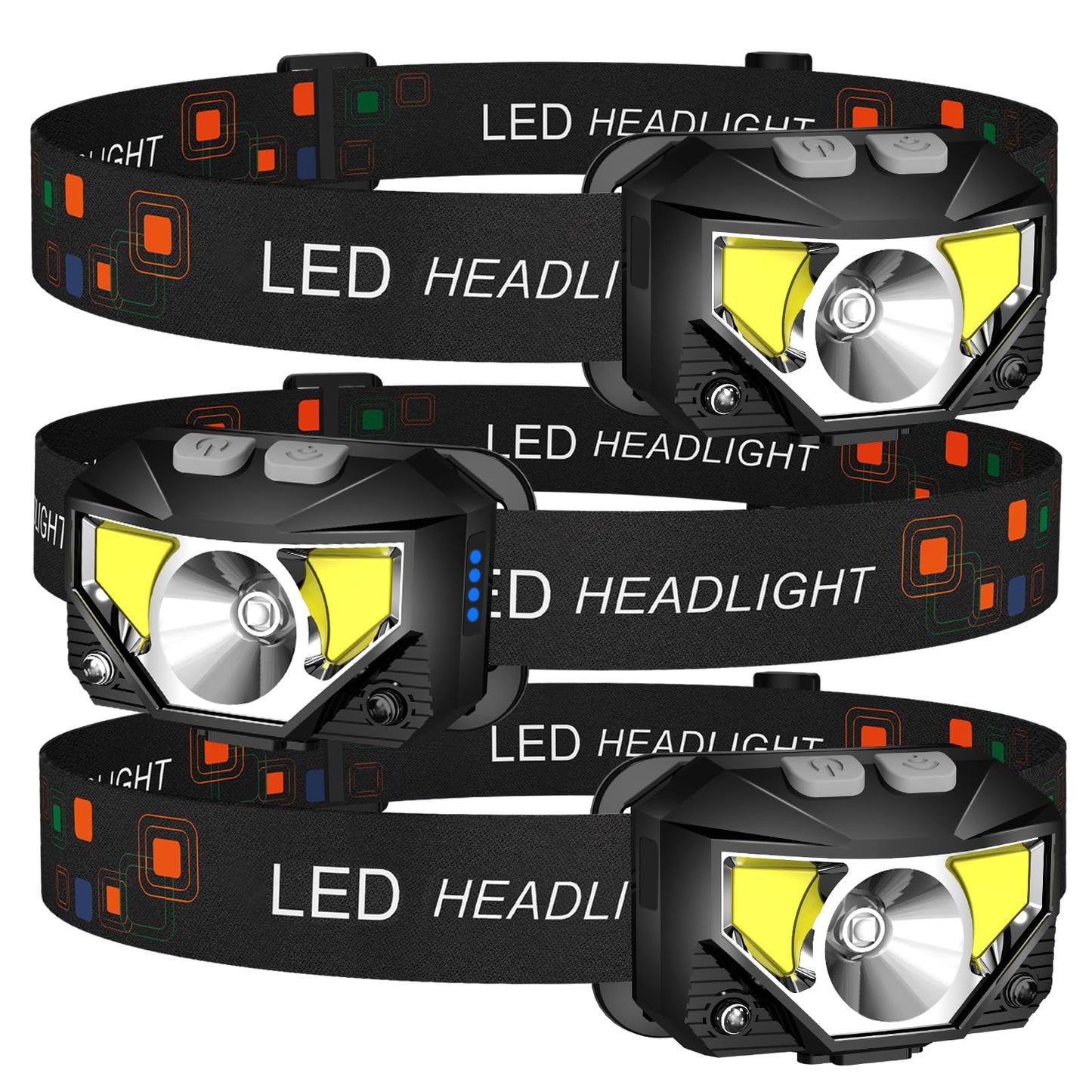 LHKNL Headlamp Flashlight, 1200 Lumen Ultra-Light Bright LED Rechargeable Headlight with White Red Light, Waterproof Motion Sensor Head Lamp, 8 Modes for Outdoor Camping Running Cycling Fishing