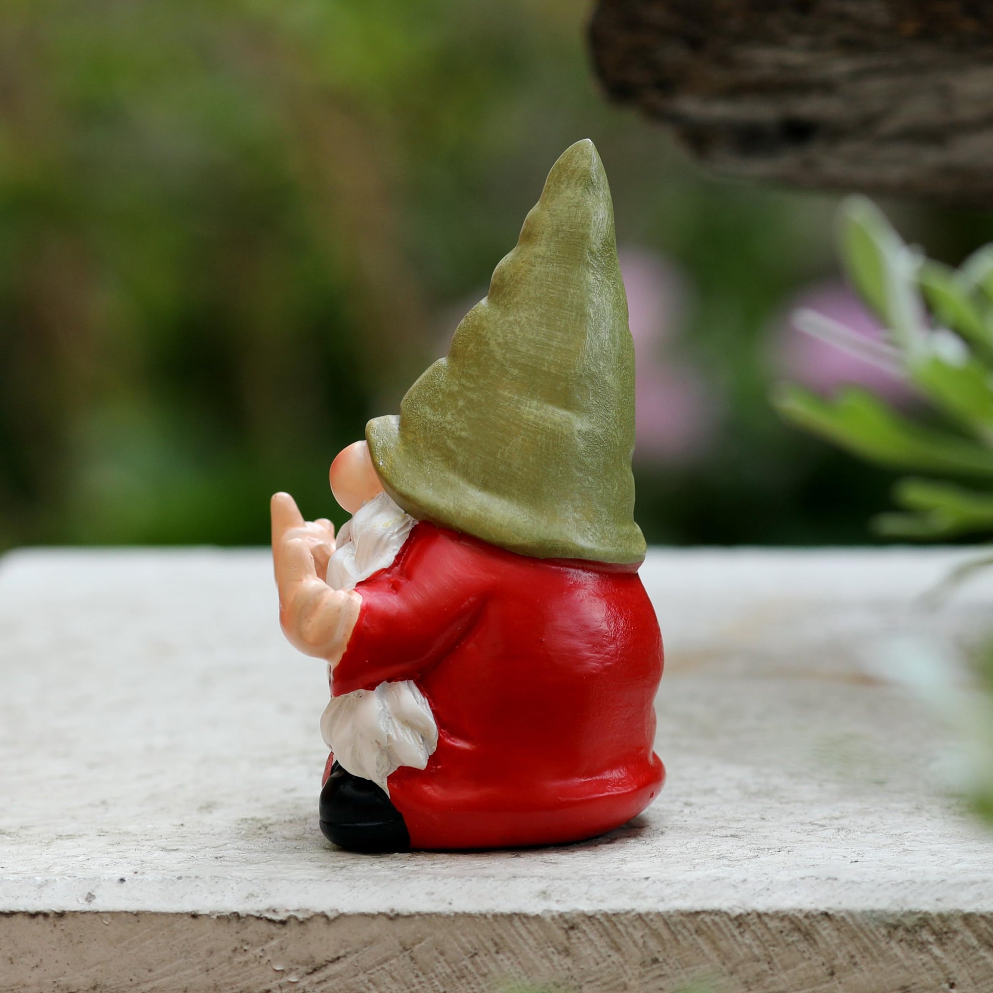 Generic Middle Finger Gnome Statue 7.8in， Naughty Garden Gnome Statue Decoration and Lawn Ornament - Funny Garden Gnomes for Outdoor or Home Decor, Red, WSH004