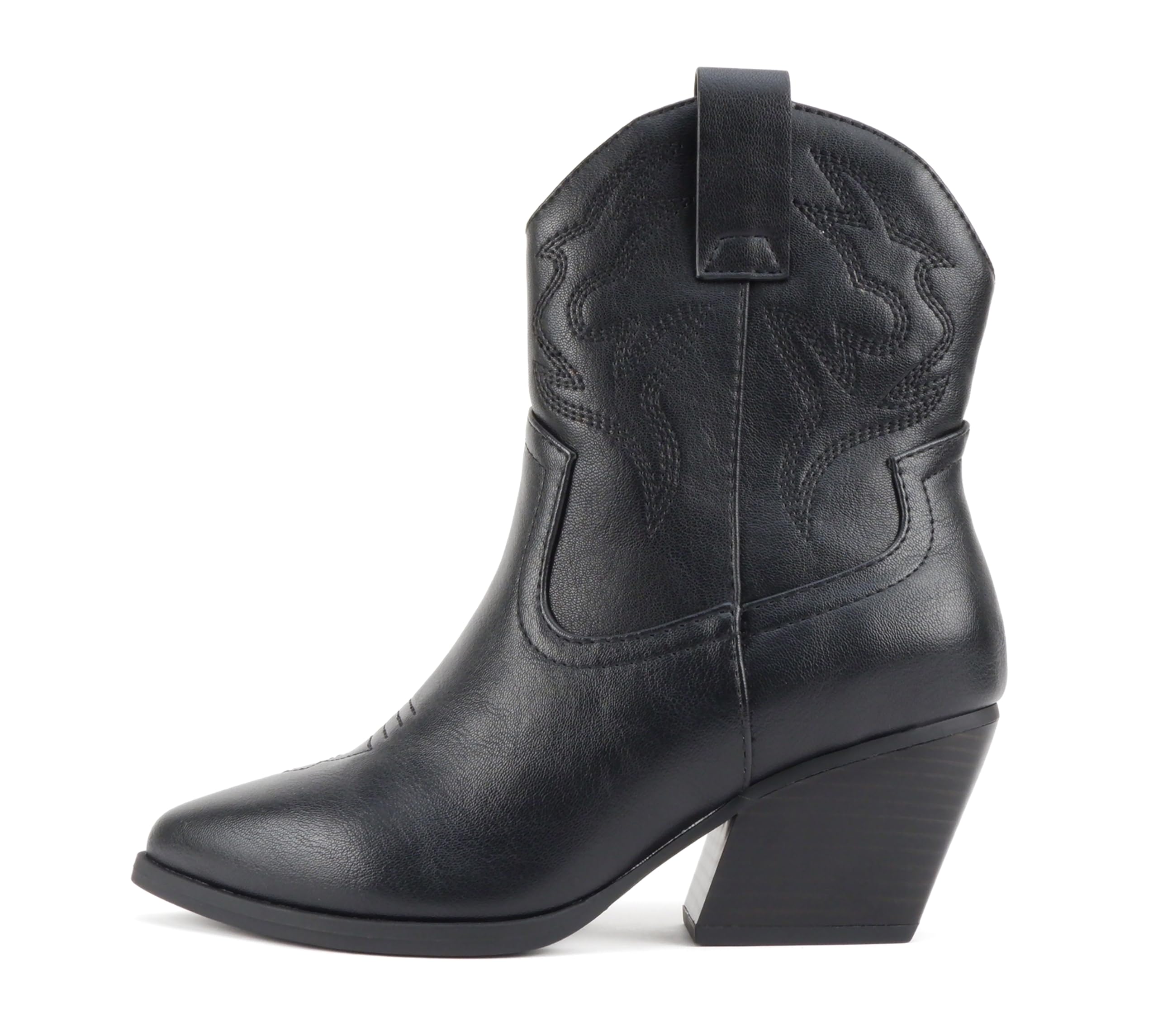 Soda “BLAZING” ~ Women Western Bootie Pointe Toe with Low Heel (Wide Fit Available)