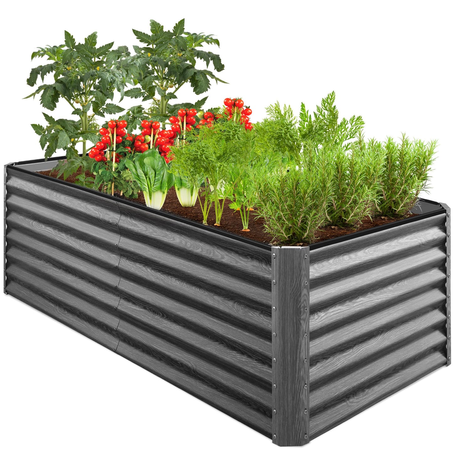 Best Choice Products Outdoor Metal Raised Garden Bed, Planter Box for Vegetables, Flowers, Herbs