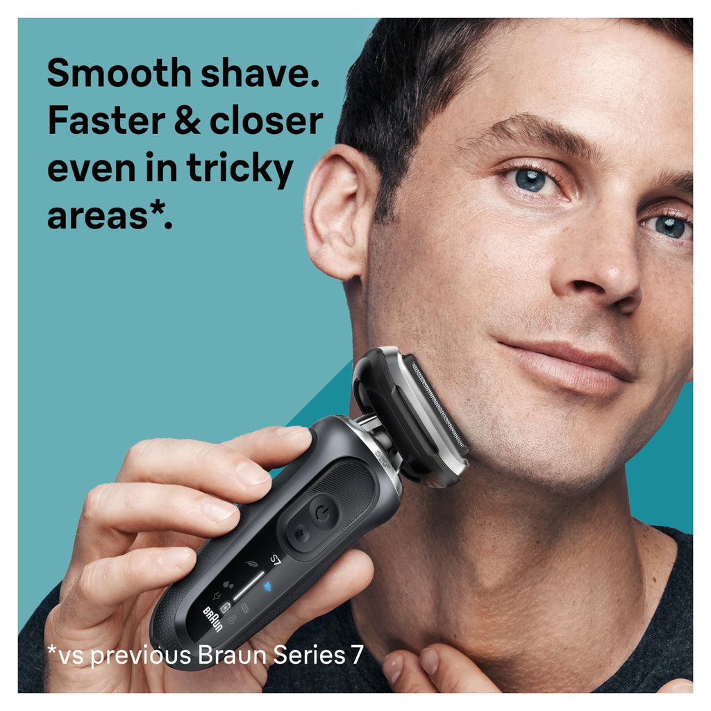 Braun Series 7 7071cc Flex Electric Razor for Men with SmartCare Center, Precision Trimmer, Wet & Dry, Rechargeable, Cordless Foil Shaver, Silver
