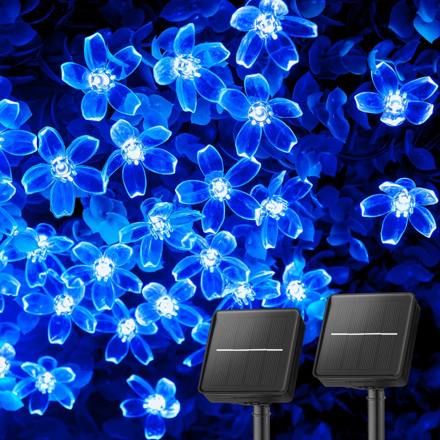 Brightown 60 LED Flower Solar String Lights Outdoor Waterproof Fairy Lights for Garden Yard Fence Patio Party Christmas Tree Wedding