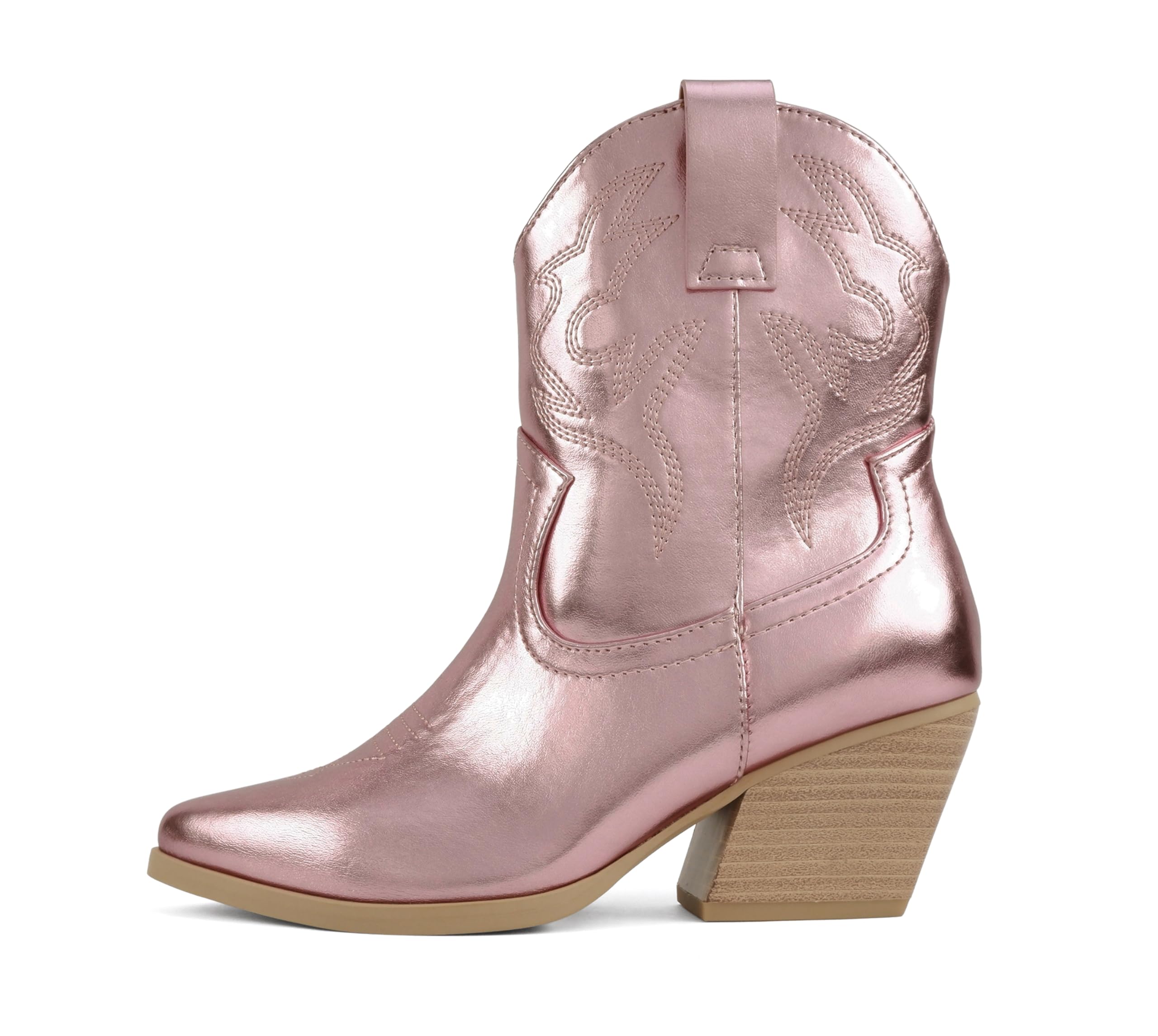 Soda “BLAZING” ~ Women Western Bootie Pointe Toe with Low Heel (Wide Fit Available)