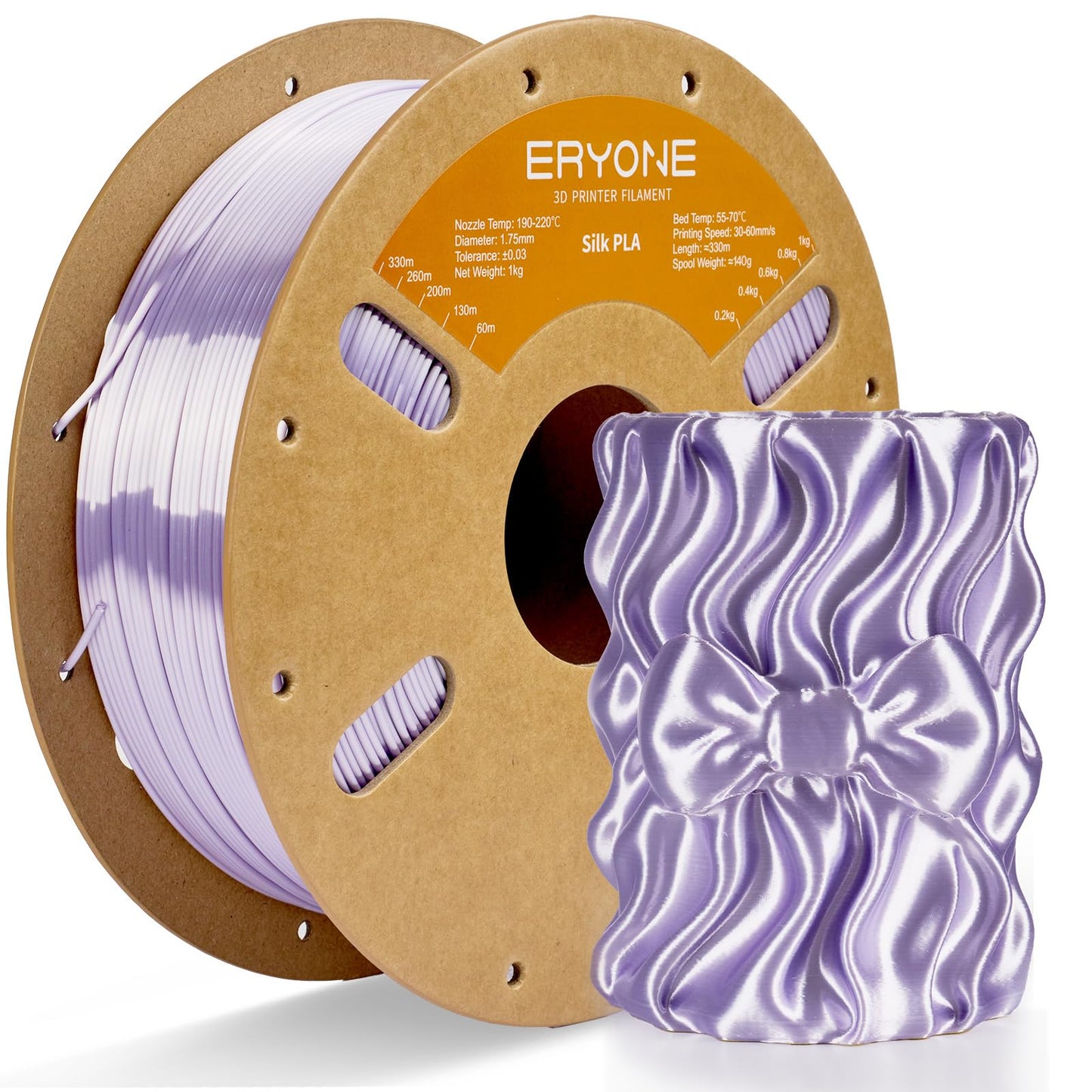 ERYONE Silk Color PLA Filament 3D Printer 1.75mm +/- 0.03mm, Filament PLA Cardboard Spool