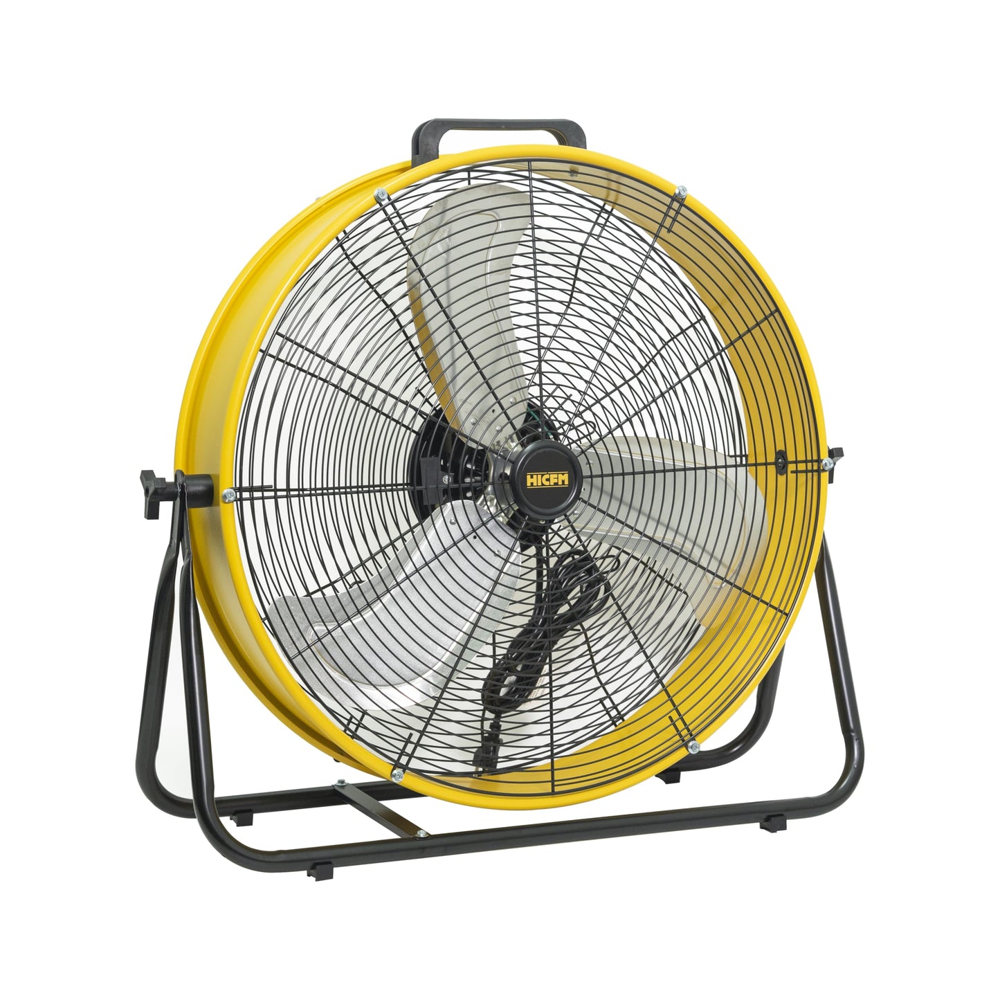 HiCFM Industrial Drum Fan High Velocity Heavy Duty Metal Air Circulator for Basement Warehouse Factory workshops Patios