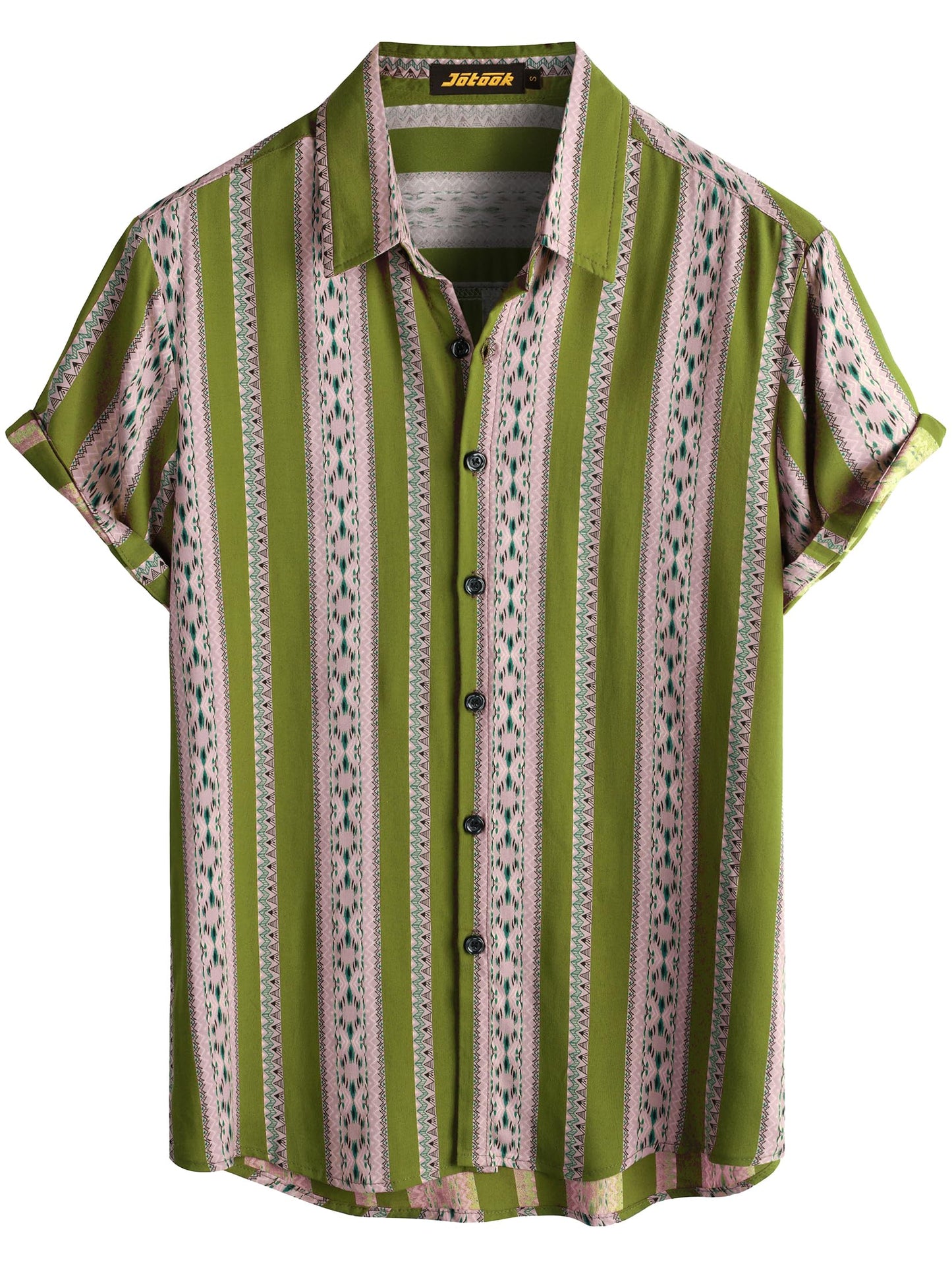 JOTOOK Mens Hawaiian Shirt Short Sleeve Button Down Tropical Shirts Casual Floral Summer Beach Shirt