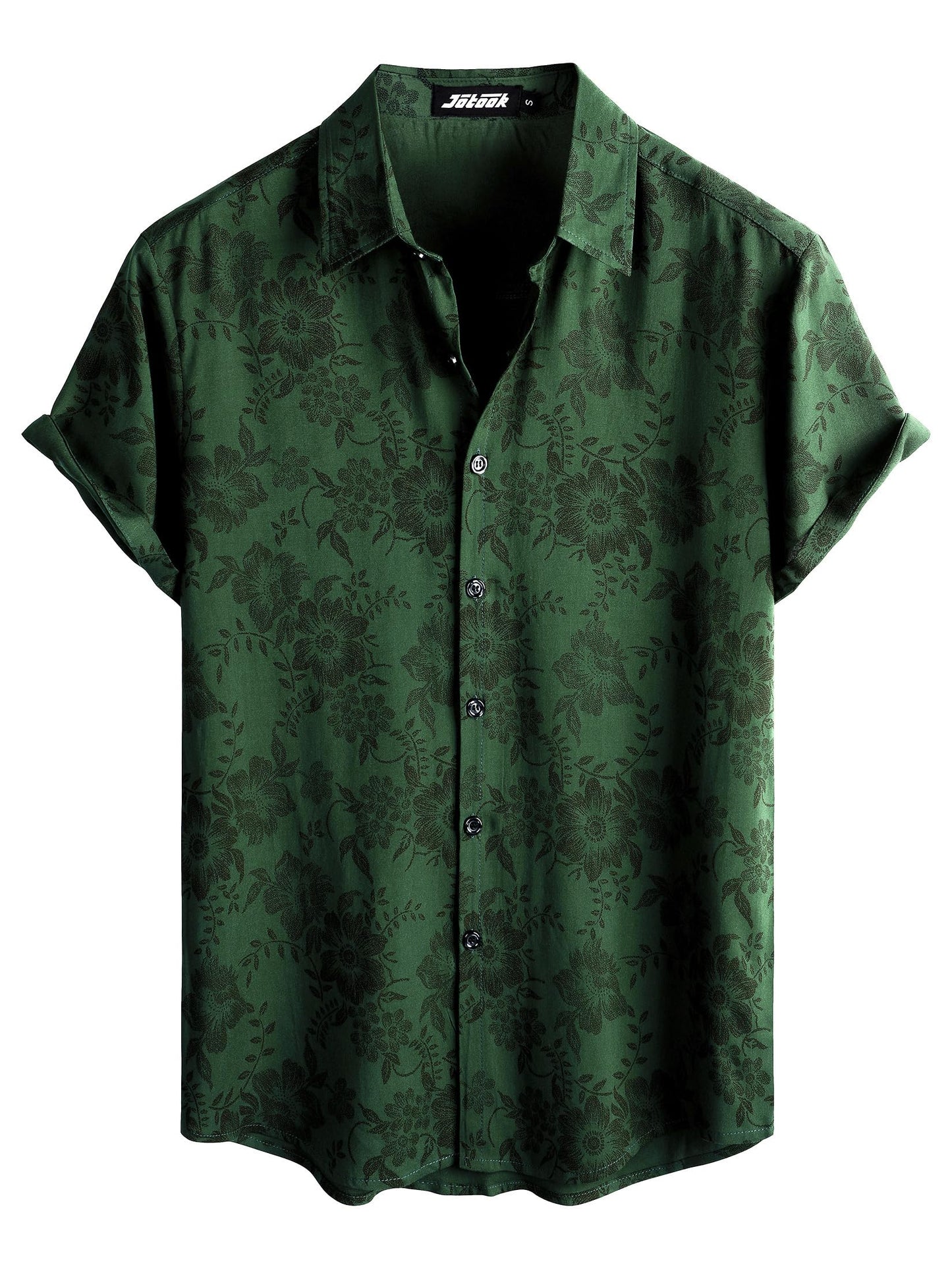 JOTOOK Mens Hawaiian Shirt Short Sleeve Button Down Tropical Shirts Casual Floral Summer Beach Shirt