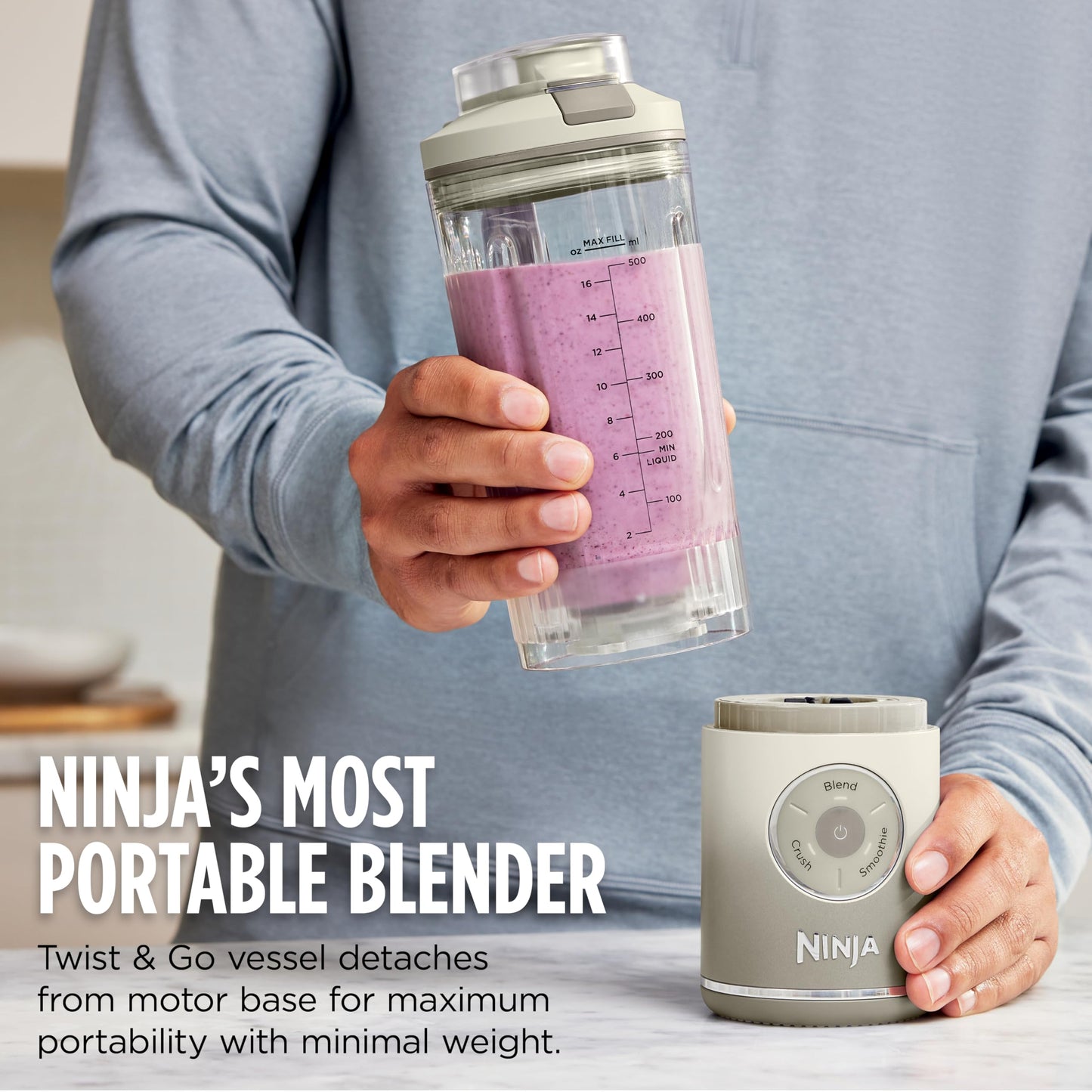 Ninja Blender, Blast Max, Cordless, Personal Blender for-Smoothies, Frozen Drinks, Ice Crush, 22 oz. Removable Vessel, Leakproof-Lid, BPA-Free, Dishwasher Safe, Auto-iQ Technology