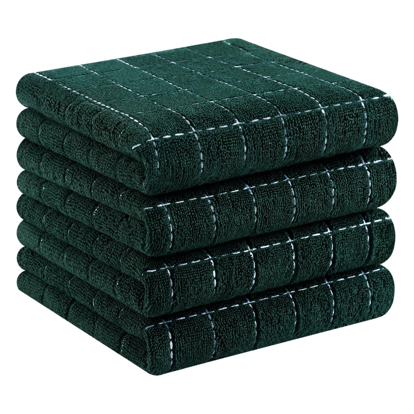 Homaxy 100% Cotton Terrycloth Check Design Dish Cloths & Dish Towels, Soft and Absorbent, Perfect for Kitchen Drying and Washing