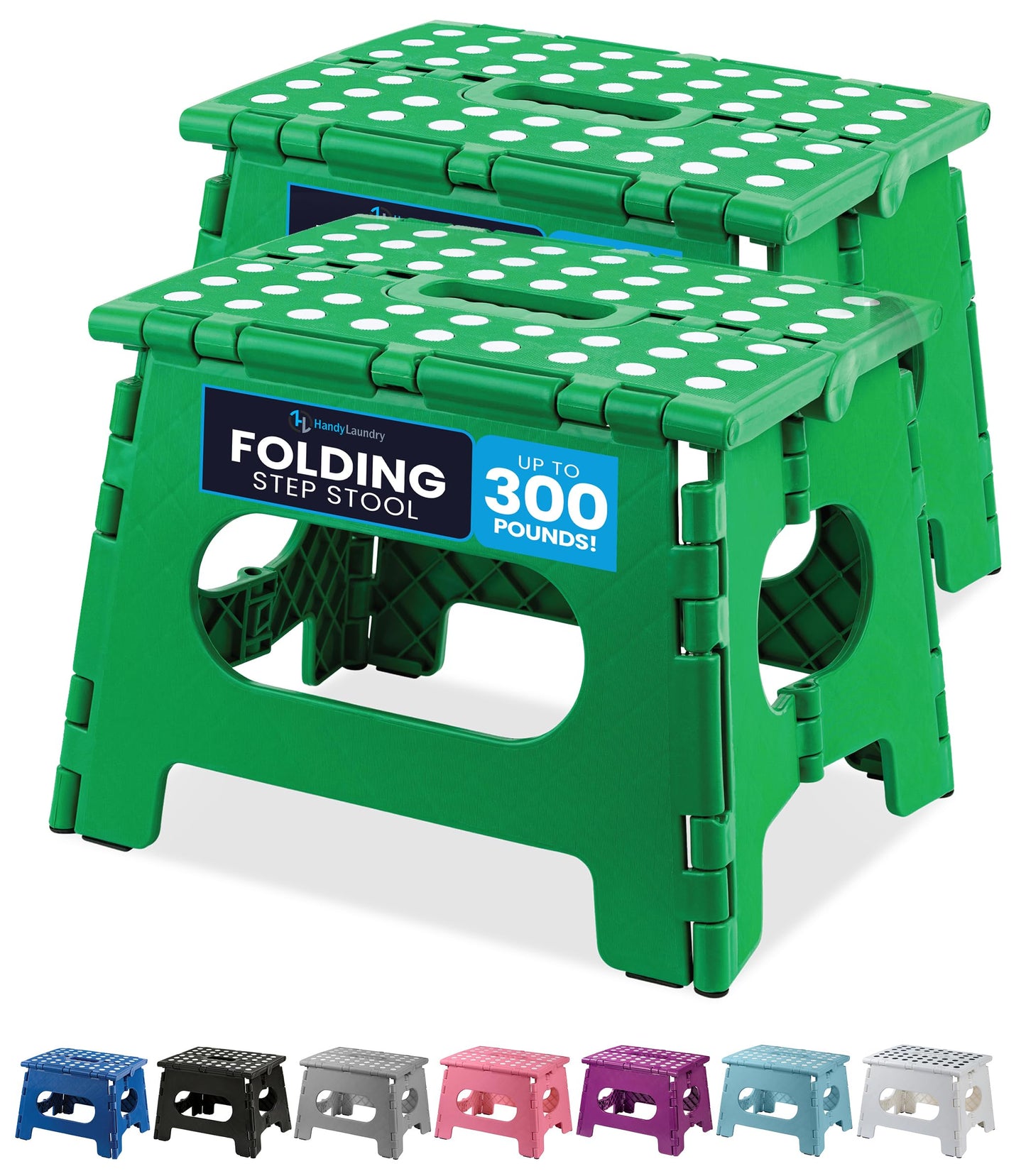 Handy Laundry Folding Lightweight Step Stool - Sturdy Enough to Support Adults and Safe Enough for Kids - Opens Easy with One Flip - Great for Kitchen, Bathroom or Bedroom