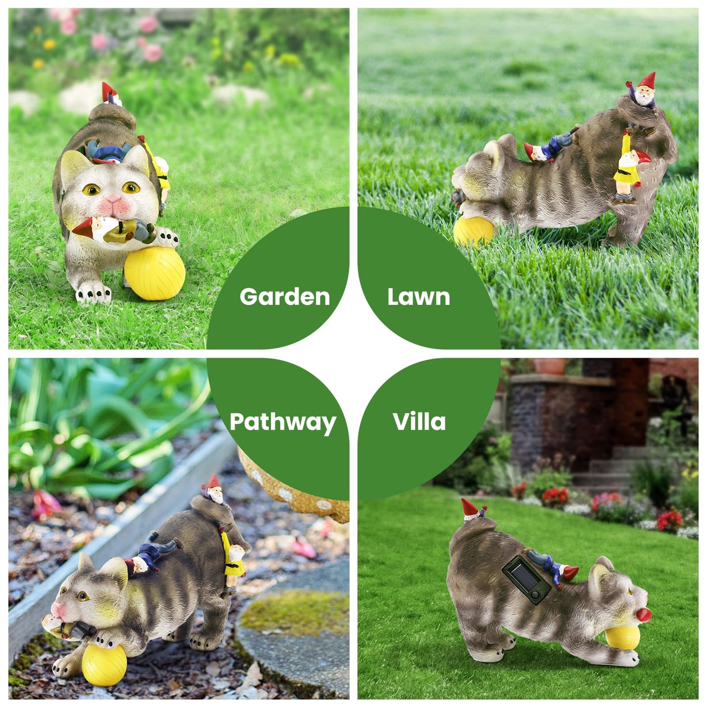 Solar Garden Statues Outdoor Decor - Solar Garden Gnomes Outdoor Statues - Solar Gilrs Gnomes Decorations for Outside - Large Welcome Garden Gnomes Figurine - Unique Birthday Housewarming Gifts