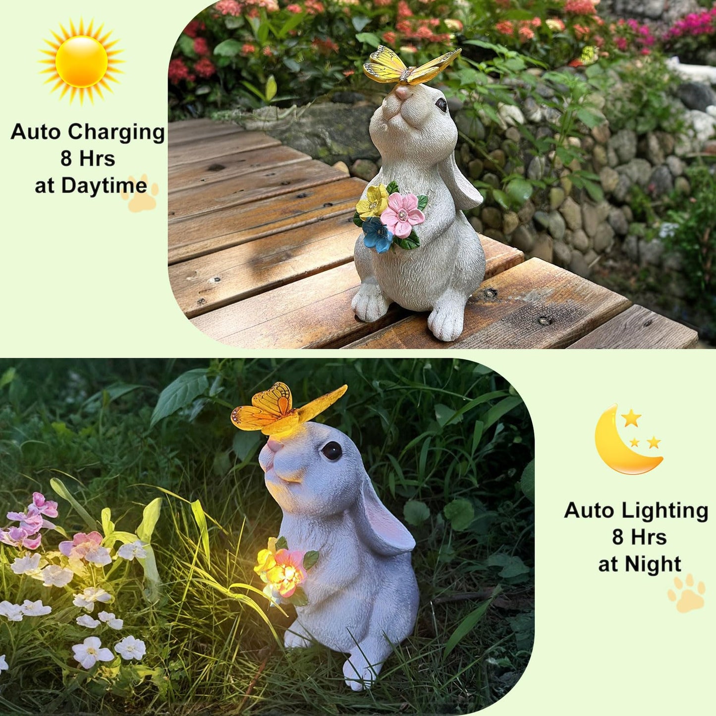 YODY Solar Garden Statues Light Outdoor Decor- Yard Decorations for Outside Clearance, Lawn Ornaments