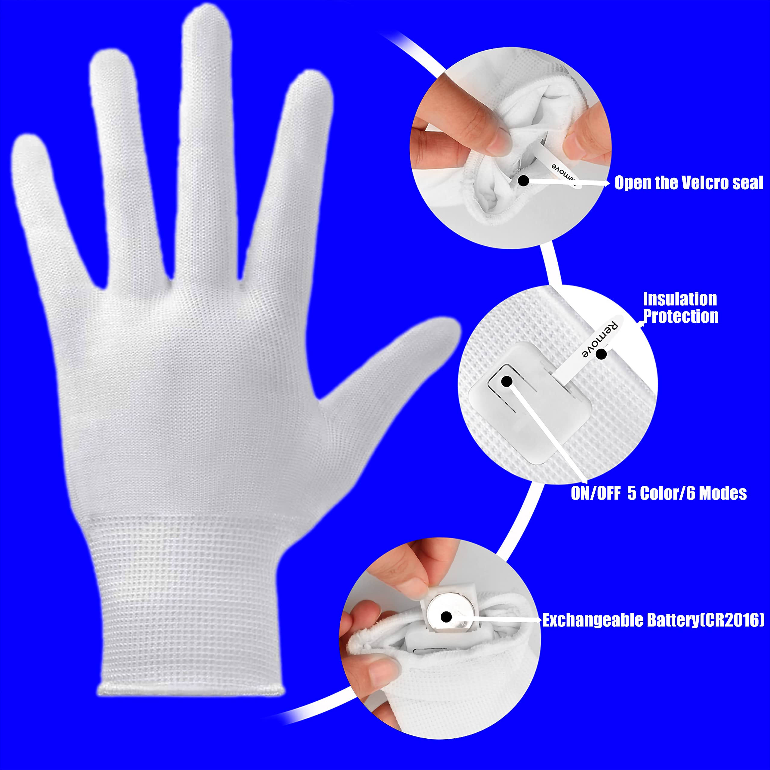GLEDLOVES LED Gloves,LED Finger Gloves,LED Gloves for Kids,Toys for 3-12 Year Old Boys Girls,Lights Up Gloves 5 Color/6 Mode
