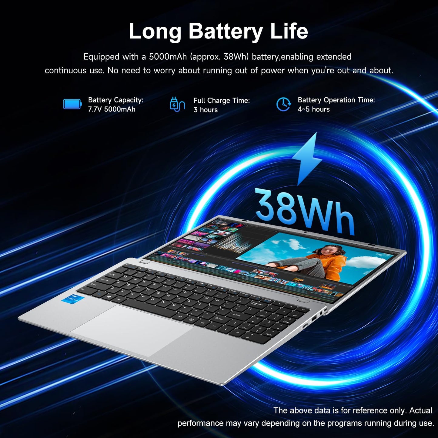 HPUMLSE Windows11 Por Intel Laptop,15.6″ Notebook PC,Privacy Camera Cover/Intel Pentium 6500Y/FHD1080/Type-C/7.7V 5800mAh/HDMI/for Student and Busines