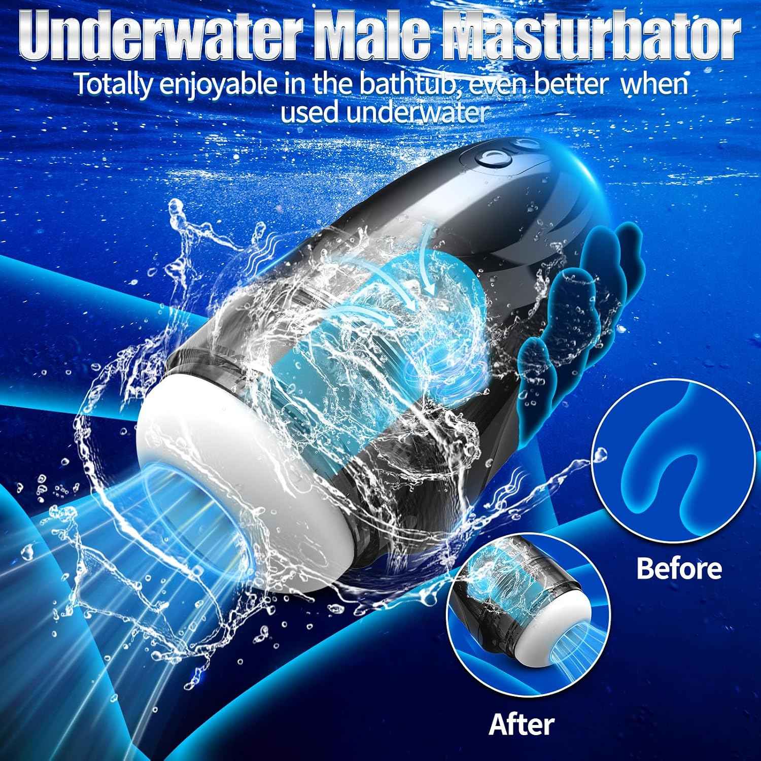 Male Masturbator Sex Toys for Men - Speedmen Male Sex Toy Pocket Pussy Penis Pump with 9 Sucking ＆ Vibrating Modes, Underwater Sex Machine Blowjob Adult Sex Toy for Men