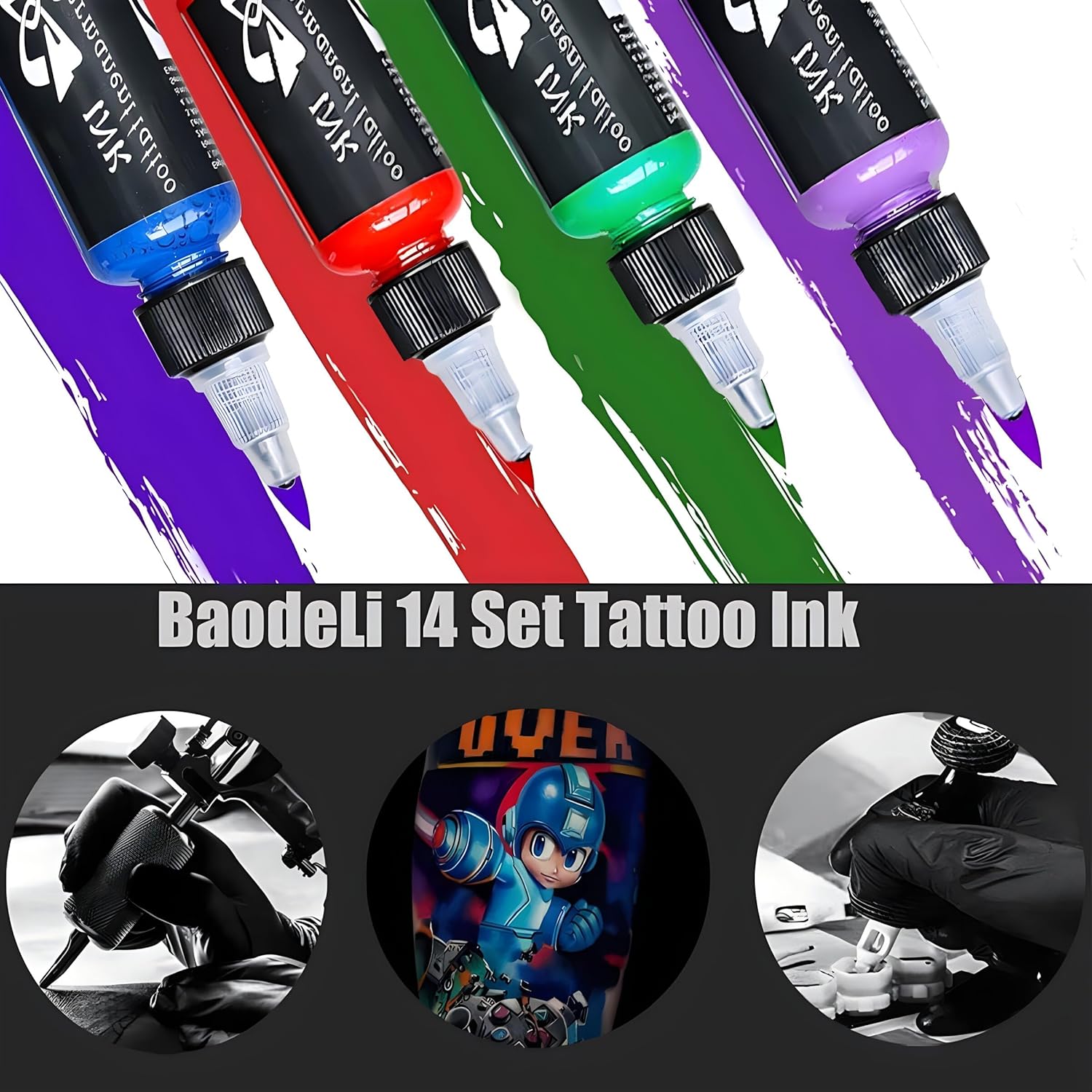 BAODELI 14 Piece Tattoo Ink Set 30ml Professional Pigments