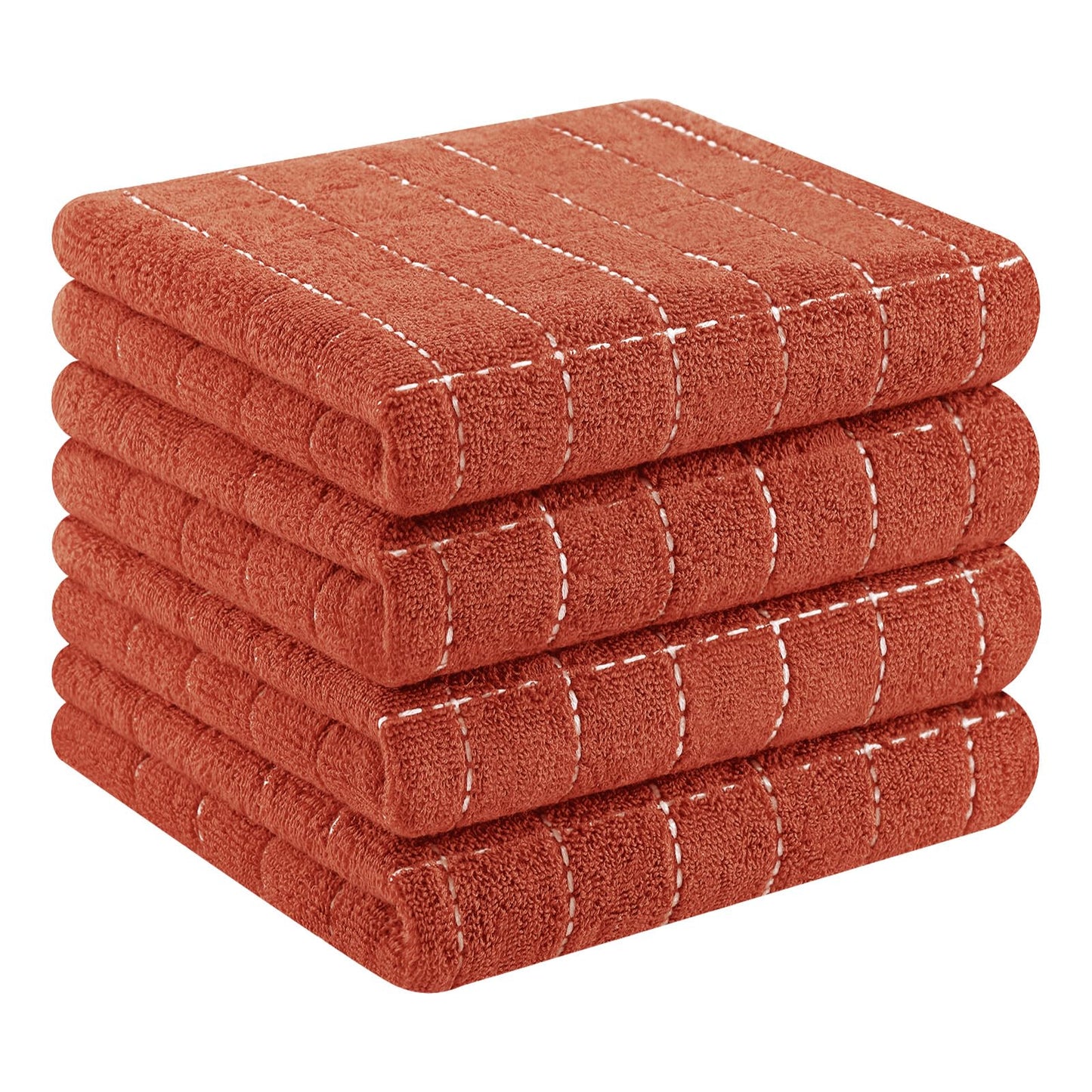 Homaxy 100% Cotton Terrycloth Check Design Dish Cloths & Dish Towels, Soft and Absorbent, Perfect for Kitchen Drying and Washing