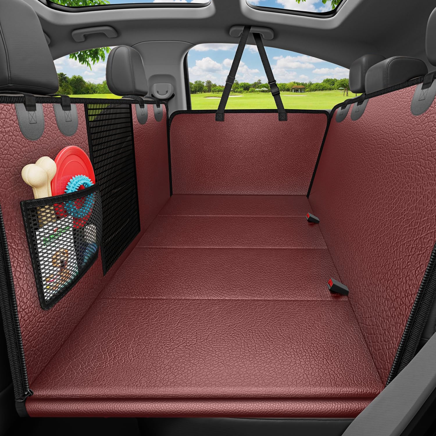 URPOWER Dog Car Seat Cover for Pets 100% Waterproof Seat Cover Hammock 600D Heavy Duty Scratch Proof Nonslip Durable Soft Back Seat Covers for Cars Trucks and SUVs