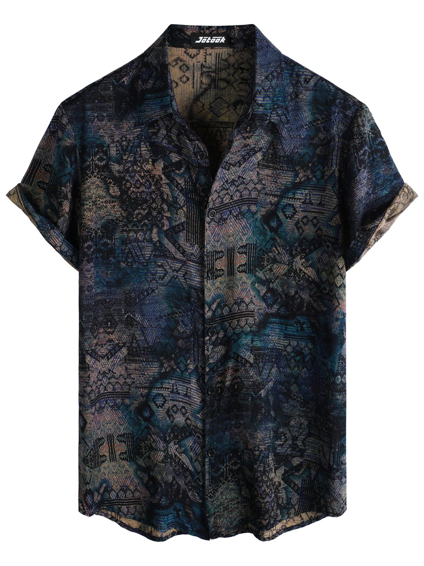 JOTOOK Mens Hawaiian Shirt Short Sleeve Button Down Tropical Shirts Casual Floral Summer Beach Shirt
