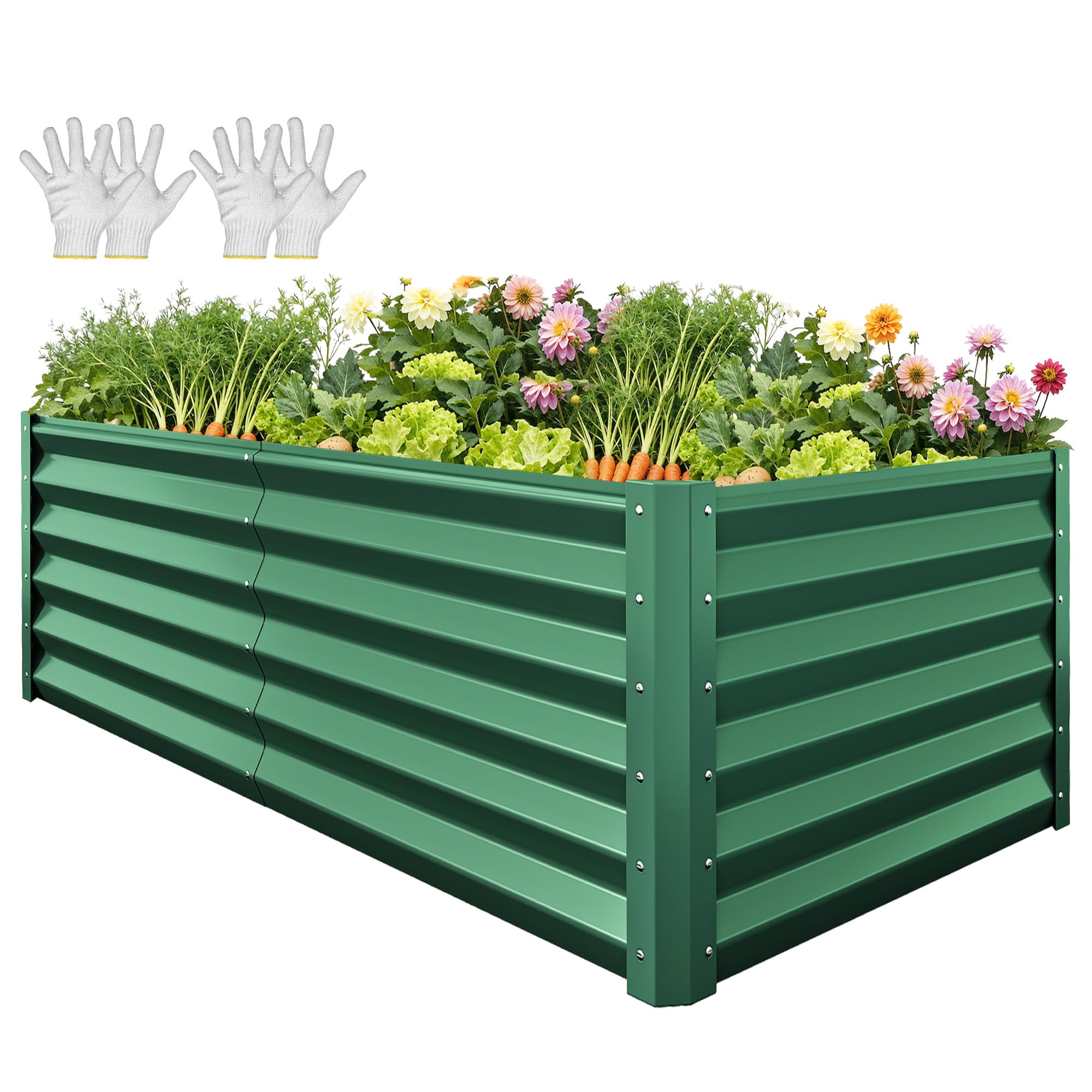 YITAHOME Raised Garden Bed Kit with Gloves, Ground Nails, Support Rod-1