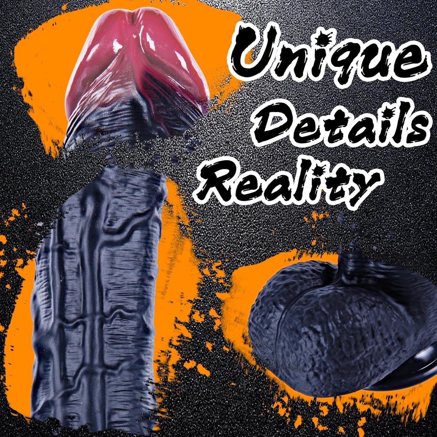 hainuo Realistic Silicone Dildo with Suction Cup Black