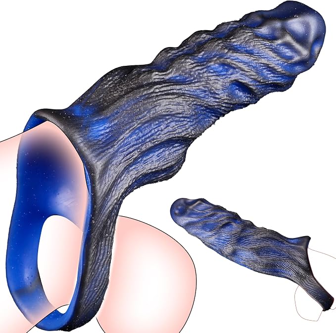 Penis Sleeve Extender Sex Toy for Men, Monster Knot Dildo Cock Ring Girth Enhancer Sleeve, Pennis Extender Liquid Silicone Penis Stretcher & Enlarger, Cock Extender for Enhanced Pleasure for Couples
