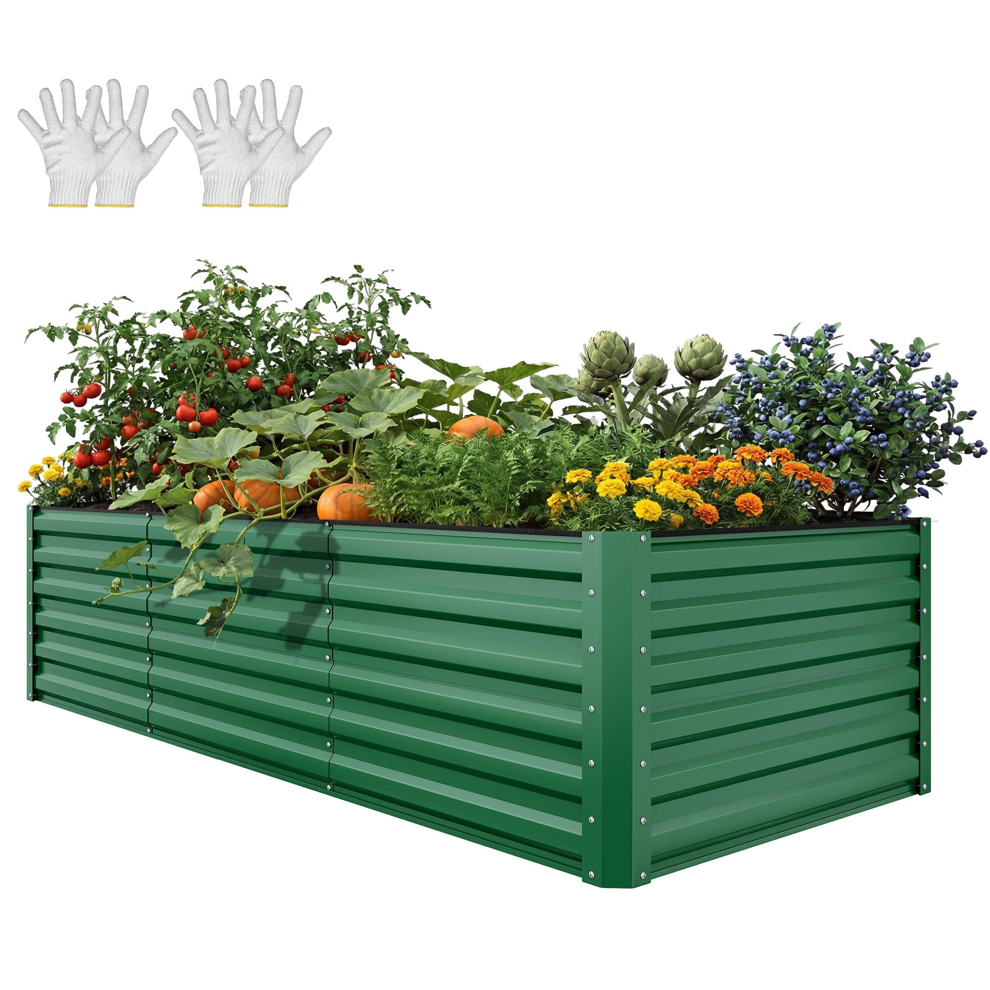 YITAHOME Raised Garden Bed Kit with Gloves, Ground Nails, Support Rod-1