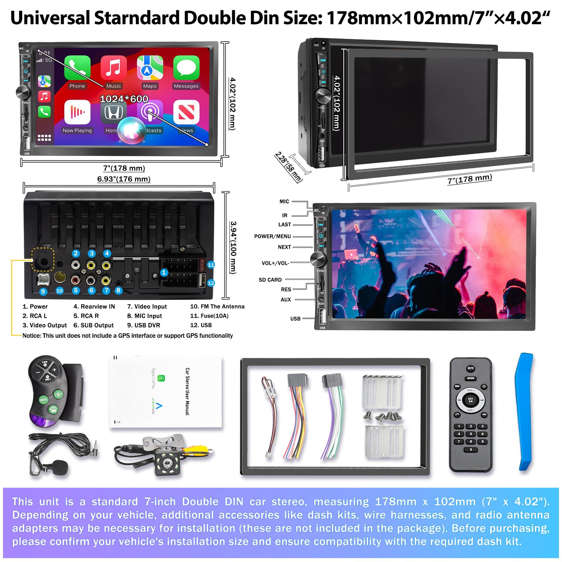 7inch Wireless Carplay Stereo
