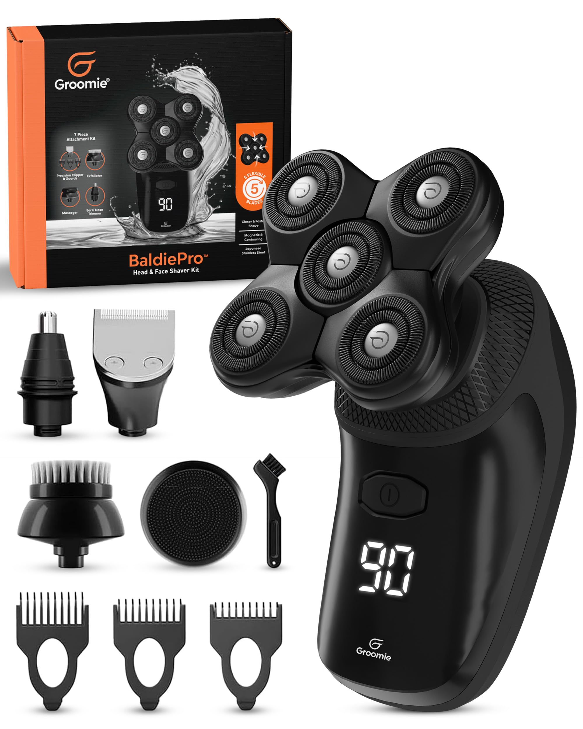 BaldiePro Blade Refill - Electric Shaver Replacement Head for BaldiePro Head Shaver - Electric Razor Replacement Blades for Bald Head and Face - Waterproof for Wet and Dry Shave