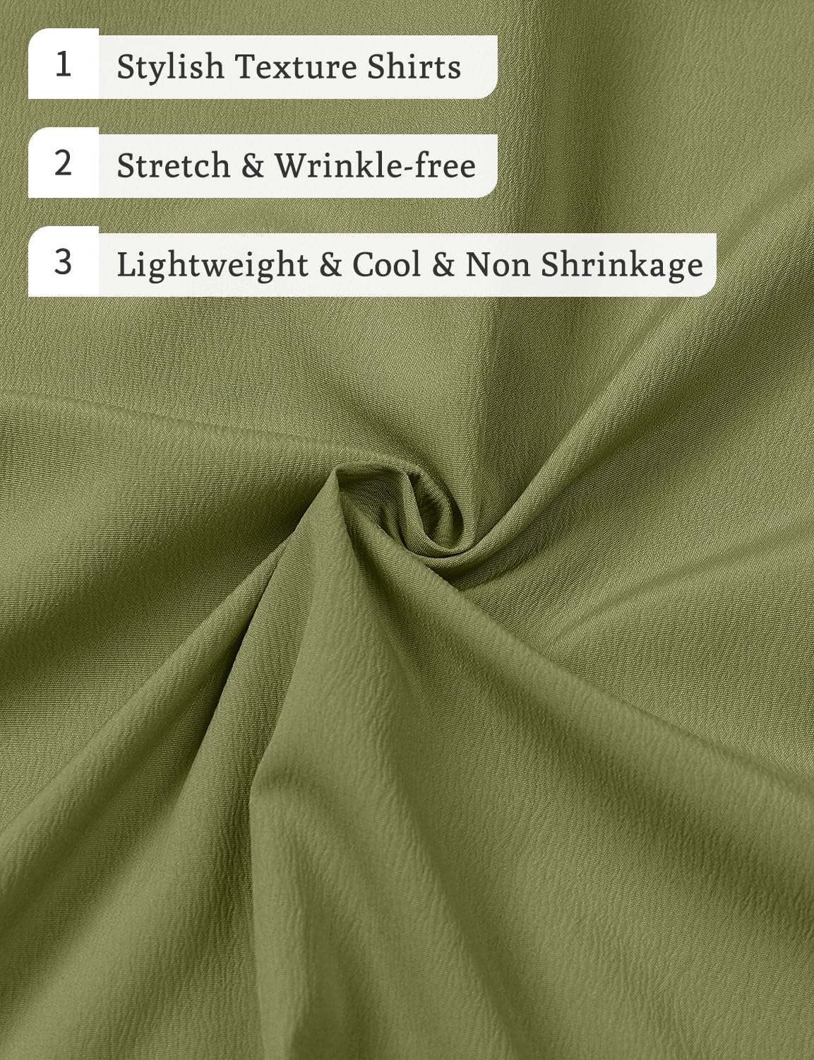 JEMITOP Men's Stretch Wrinkle Free Short Sleeve Texture Shirt Lightweight Summer Button Down Shirts for Beach Vacation