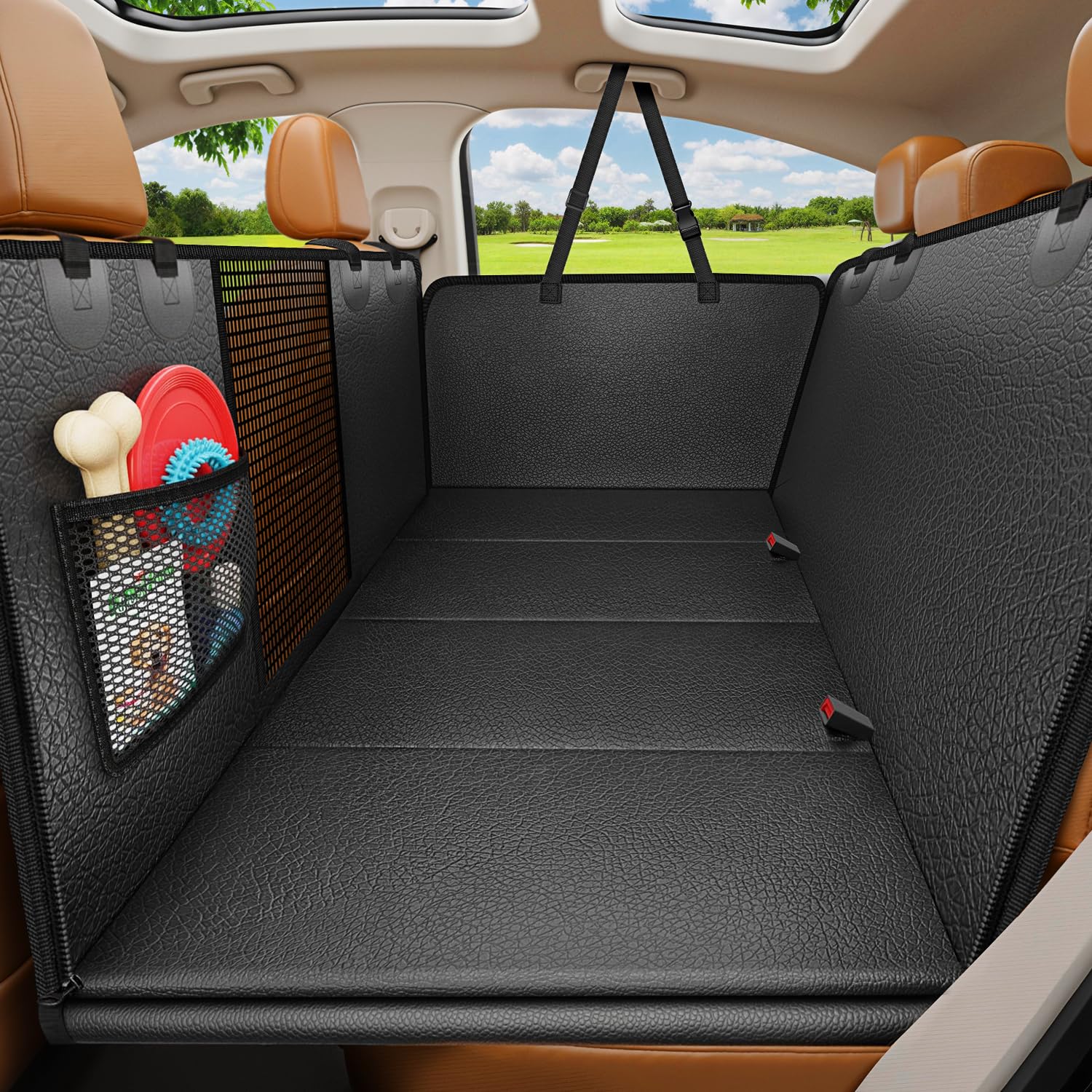 URPOWER Dog Car Seat Cover for Pets 100% Waterproof Seat Cover Hammock 600D Heavy Duty Scratch Proof Nonslip Durable Soft Back Seat Covers for Cars Trucks and SUVs