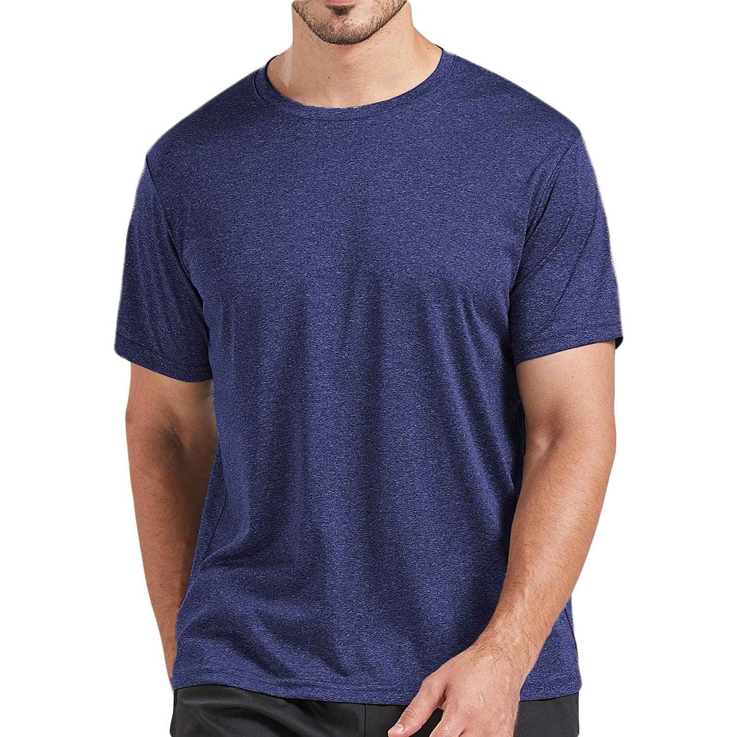 5 Pack Men's Dry Fit T Shirts Athletic Running Gym Workout Short Sleeve Tee Shirts for Men