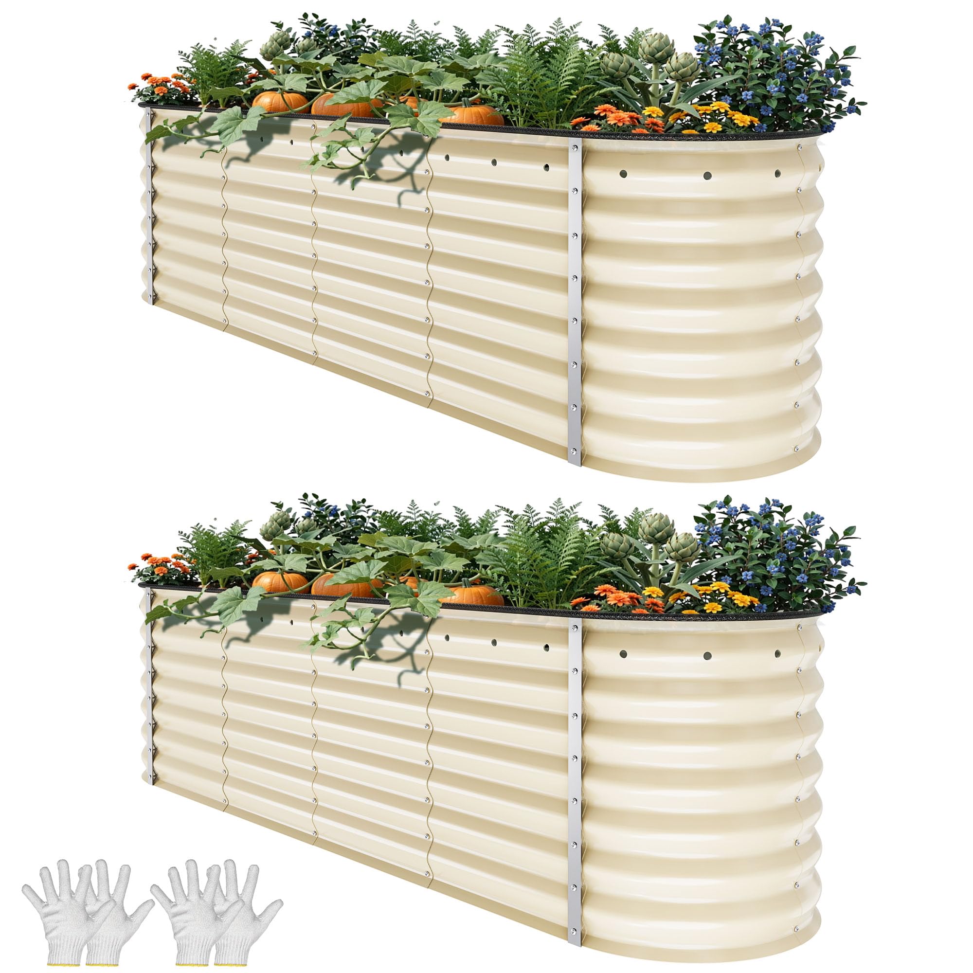 YITAHOME Raised Garden Bed Kit with Gloves, Ground Nails, Support Rod-1