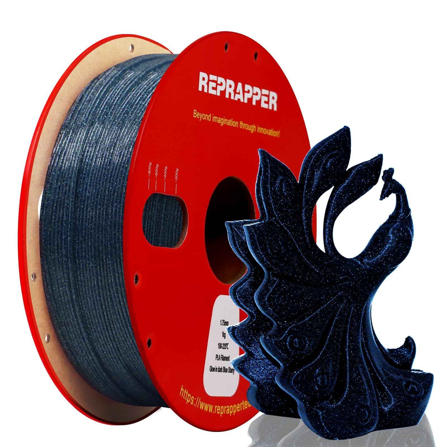 RepRapper PLA Filament Glow Dual PLA Filament 1KG for FDM 3D Printer