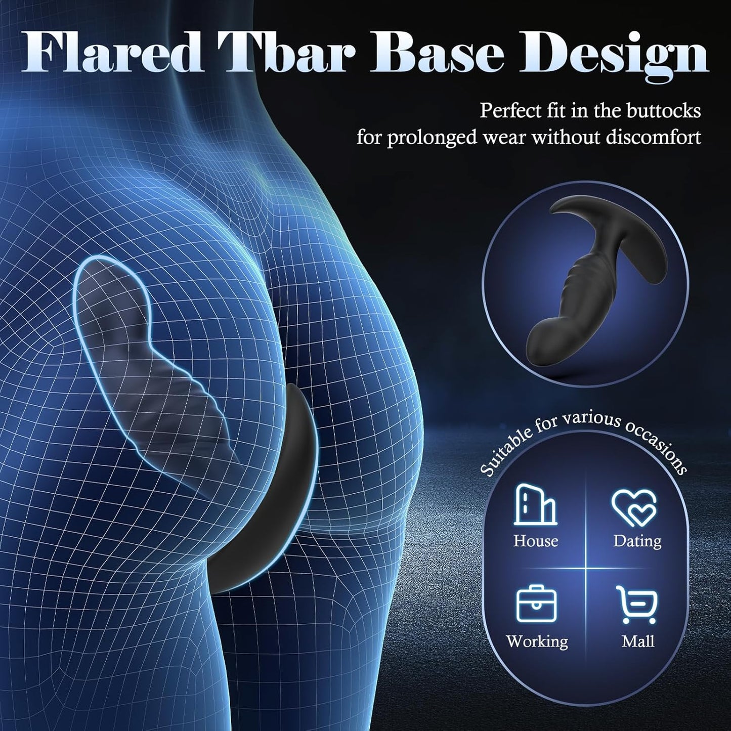 4PCS Anal Plug Adult Sex Toys, Silicone Butt Plug Set for Beginners, Advanced Users, Anal Dildo Training Kit Sex Toys for Man, Women and Couple with Flared Base Prostate Toys