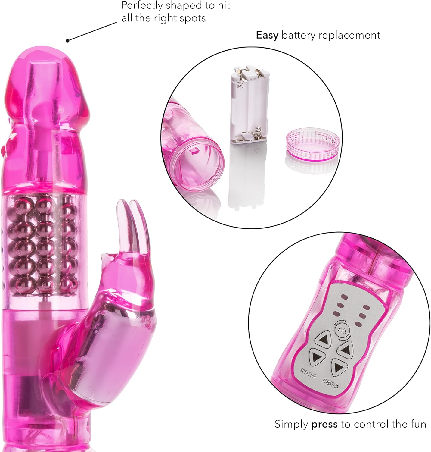 CalExotics Waterproof Jack Rabbit Vibrator Rotating Shaft Pink