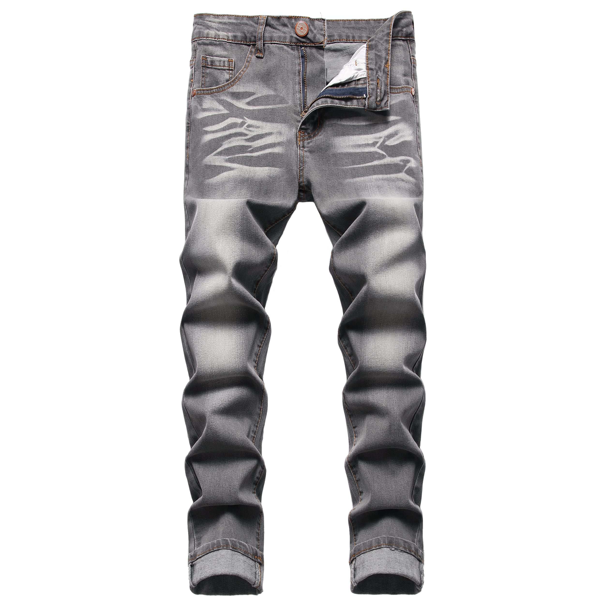 JUNBAOSS Men's Slim Fit Stretch Jeans Ripped Skinny Jeans for Men, Distressed Straight Leg Fashion Comfort Flex Waist Pants