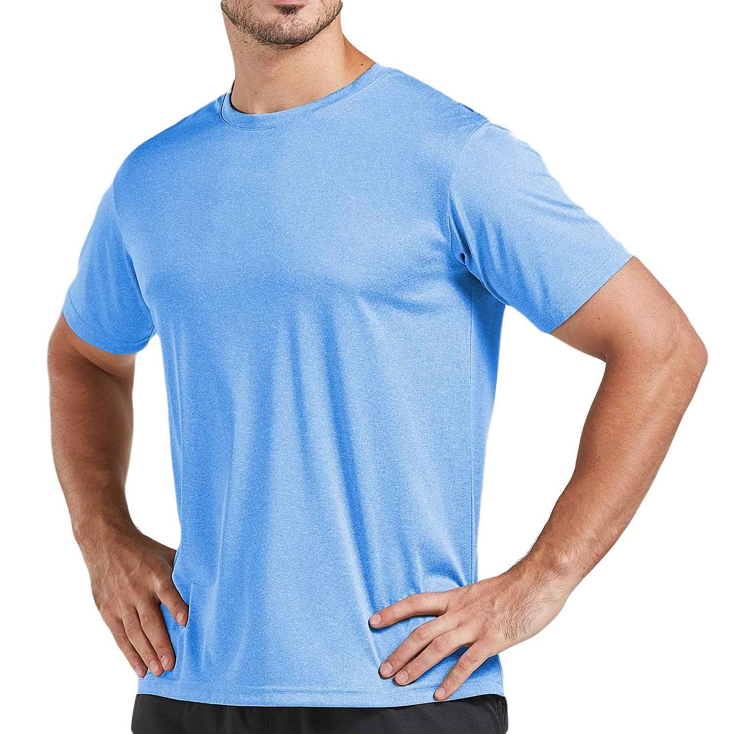 5 Pack Men's Dry Fit T Shirts Athletic Running Gym Workout Short Sleeve Tee Shirts for Men