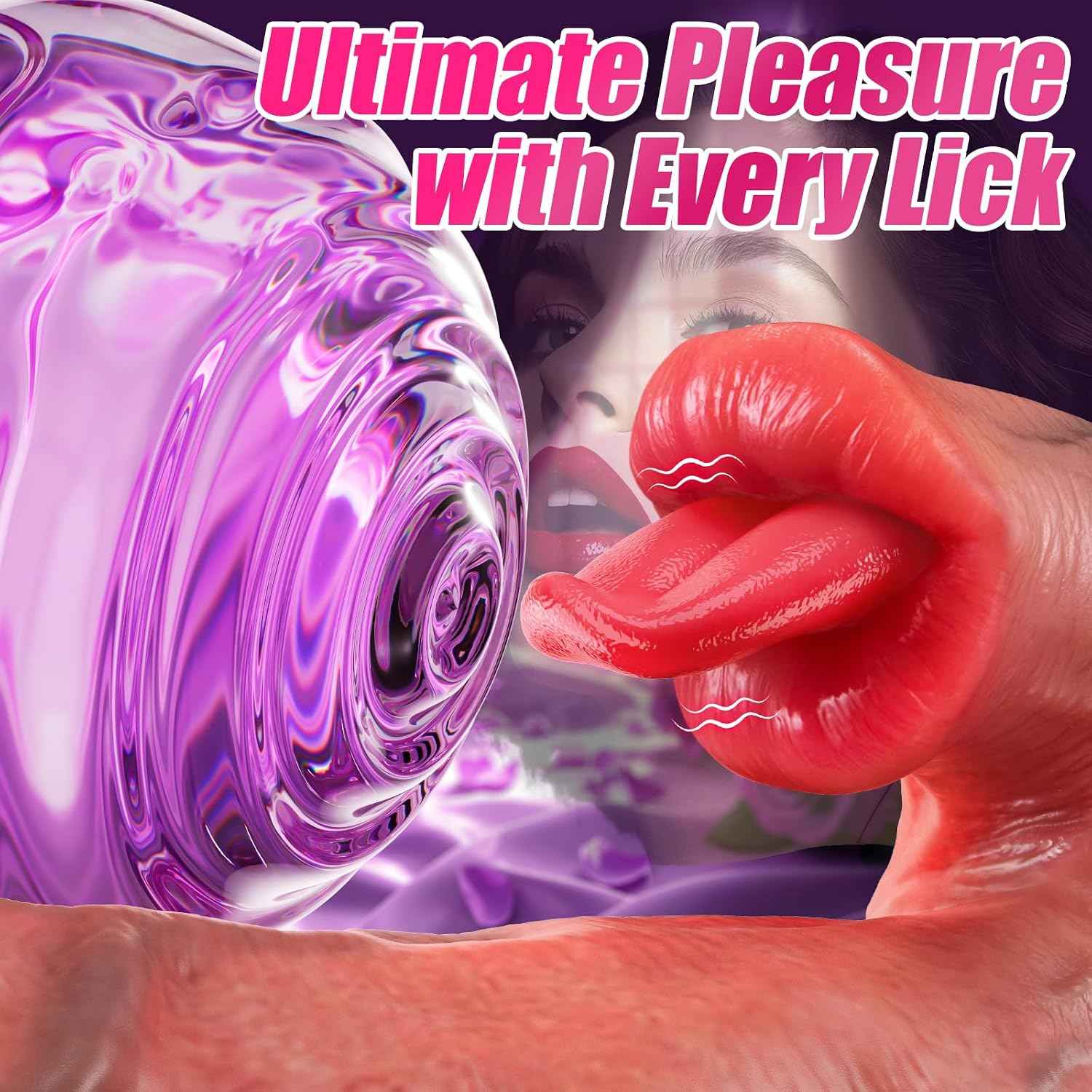 Jaffen LYYJ-GY-01 Thrusting Dildo Vibrator 8.5-inch Realistic Tongue