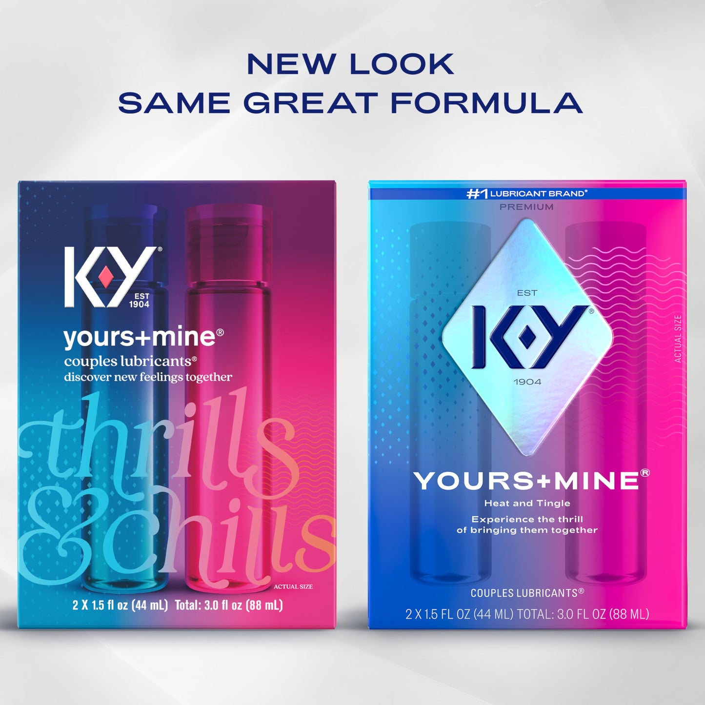 K-Y Yours + Mine Couples Personal Lube, Two Personal Lubricants, Water Based Lube for Women & Glycerin-Based Lube for Men