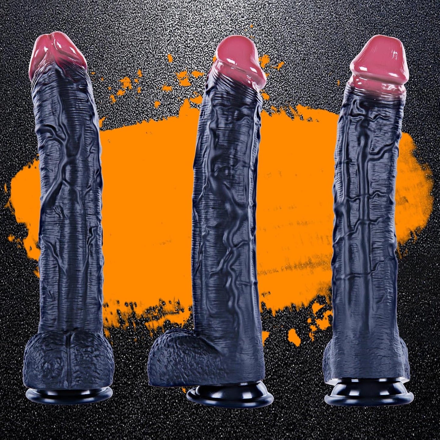 hainuo Realistic Silicone Dildo with Suction Cup Black