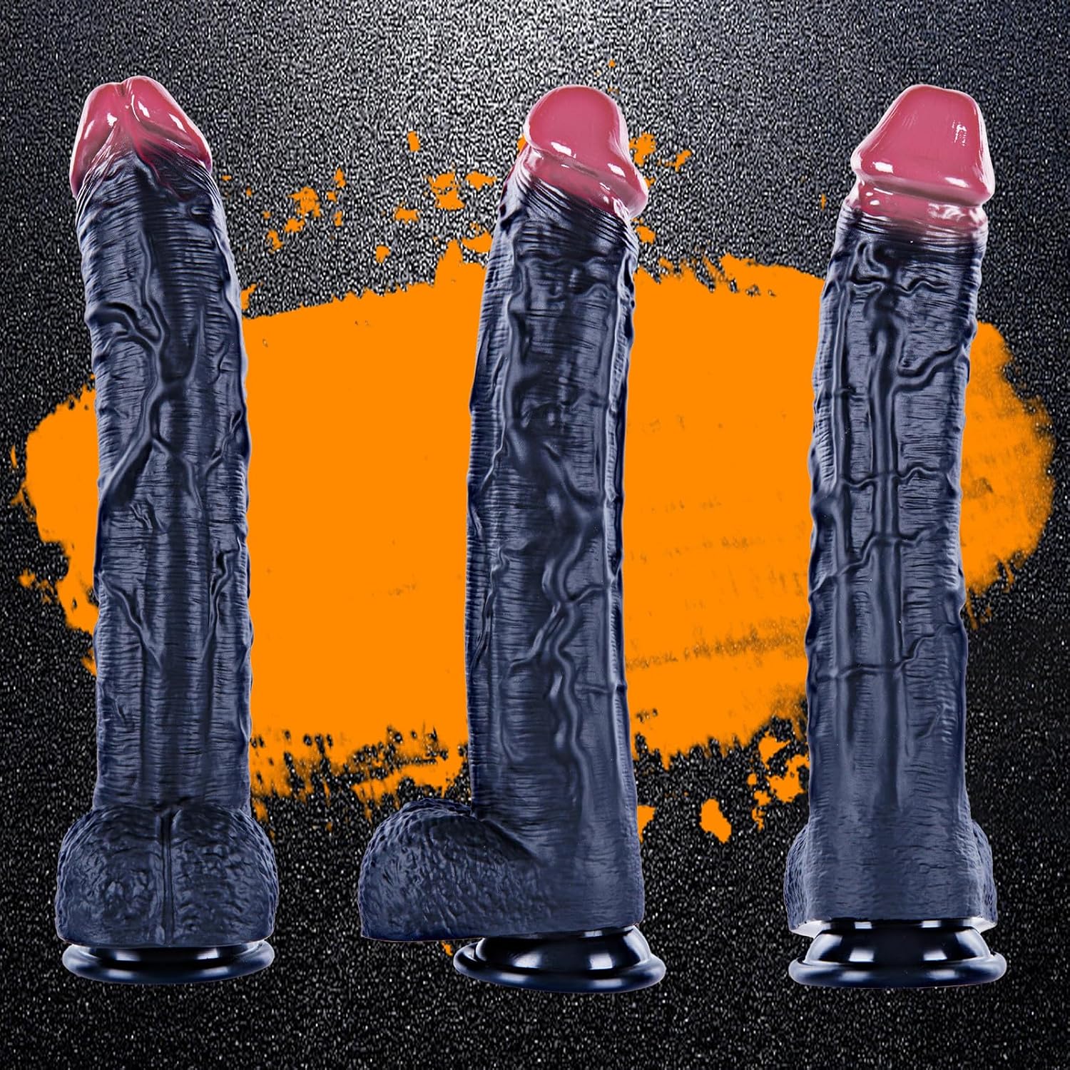 hainuo Realistic Silicone Dildo with Suction Cup Black
