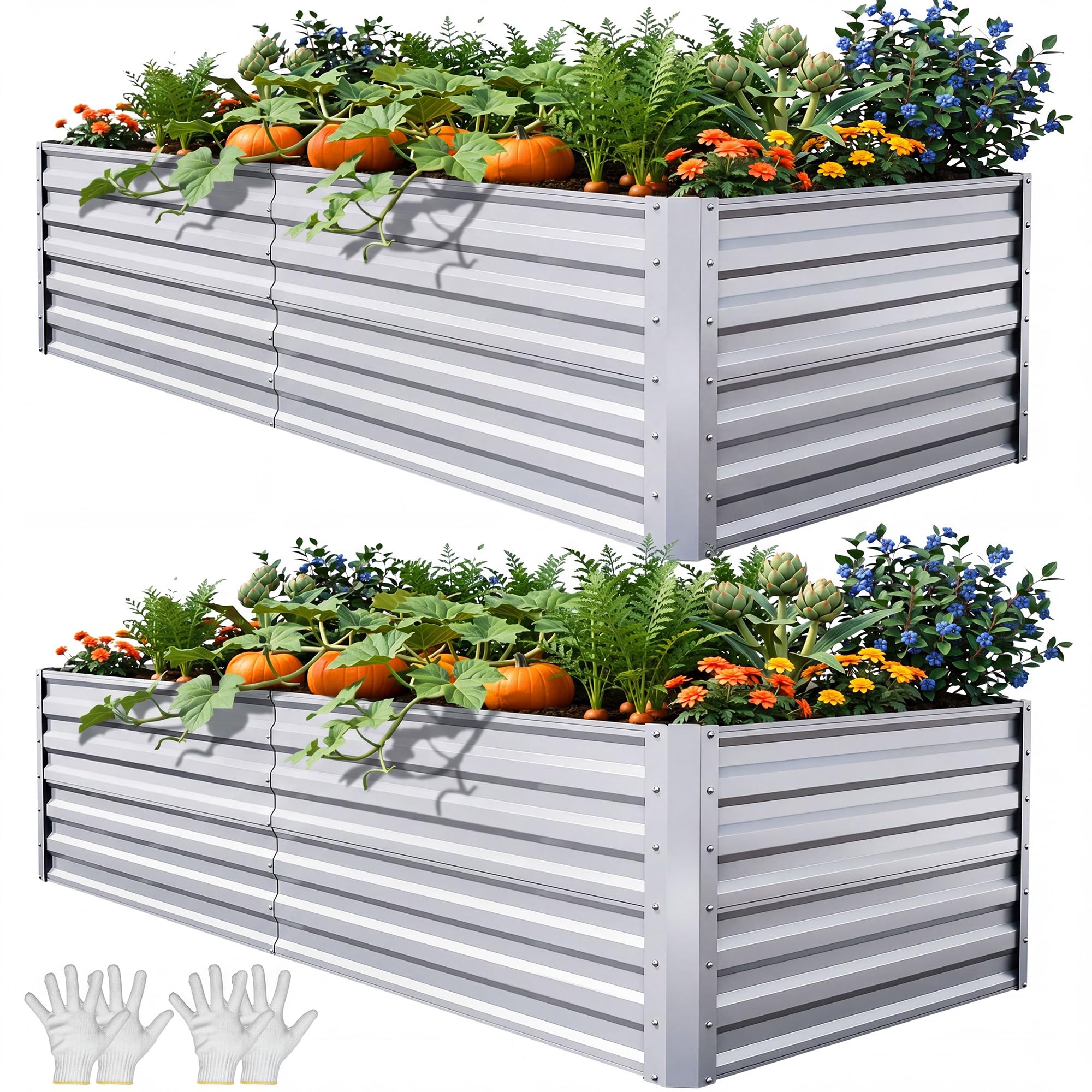 YITAHOME Raised Garden Bed Kit with Gloves, Ground Nails, Support Rod-1