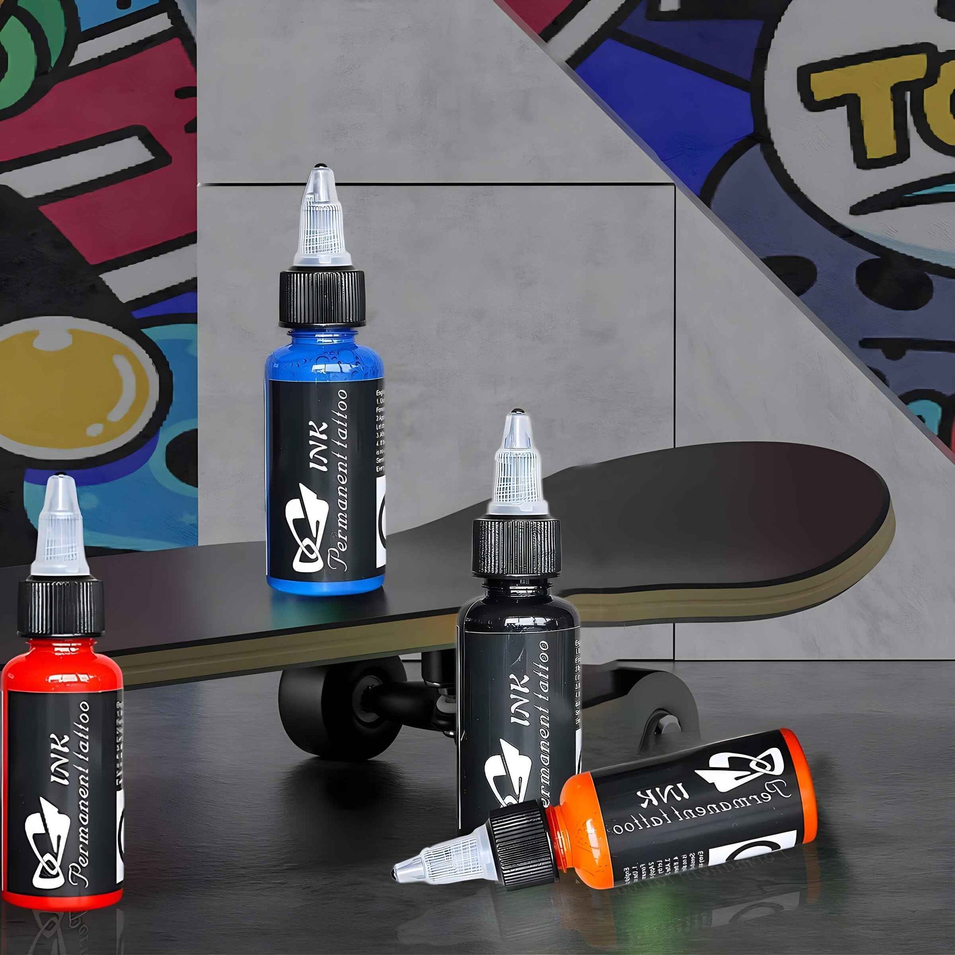 Tattoo Kit 14Pcs Tattoo Ink 14 Colors Set 1 oz 30ml/Bottle Tattoo Inks Pigment Kit for 3D Makeup Beauty Skin Body Art