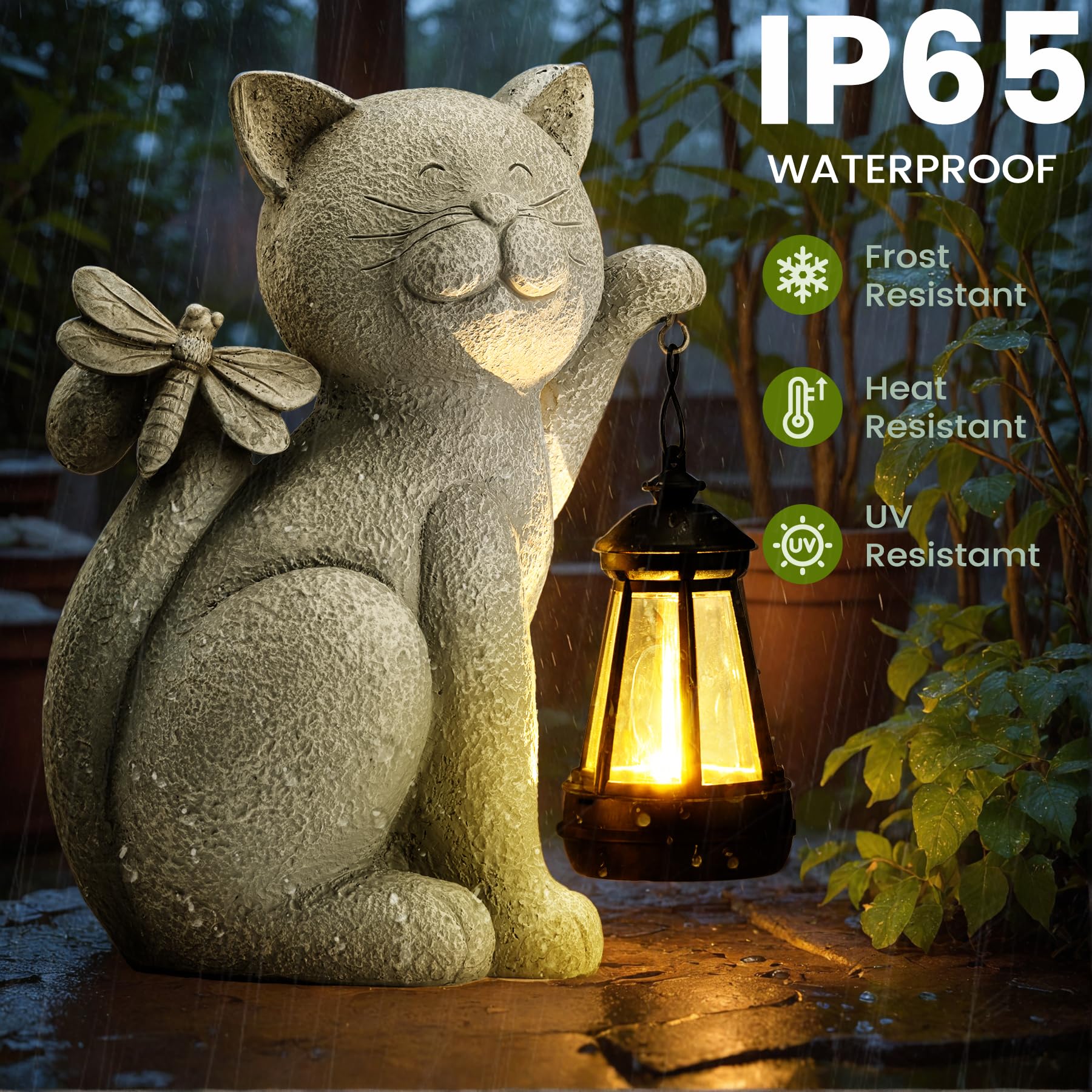 YDKOJGW Solar Garden Outdoor Statues with Succulent and 7 LED Lights - Lawn Decor Tortoise Statue for Patio, Balcony, Yard Ornament - Unique Housewarming Gifts