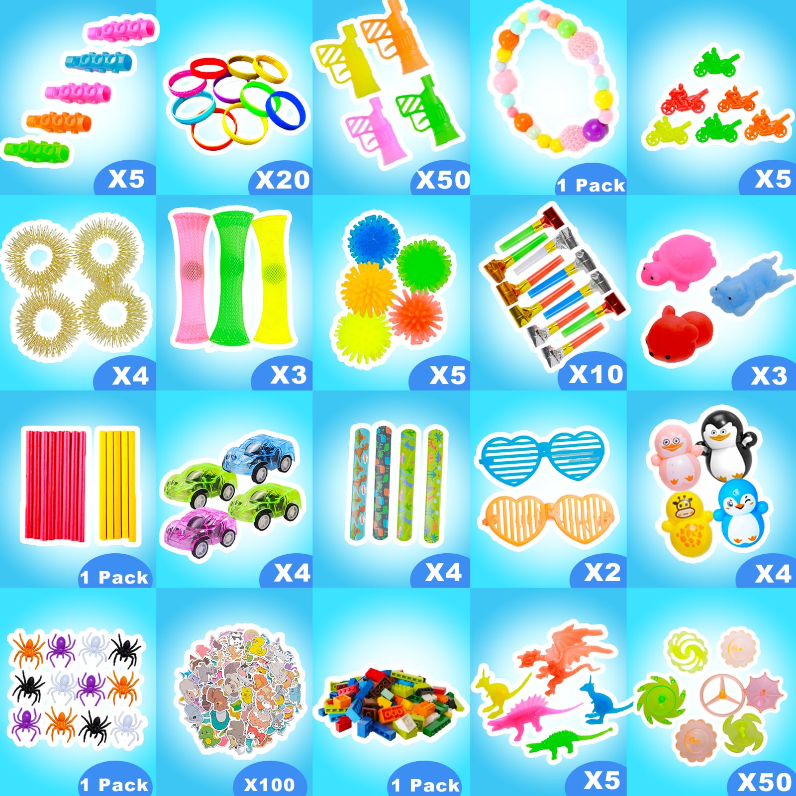 Kids Party Favors Stocking Stuffers Gifts,Fidgets Toys Pack,Bulk Toys for Carnival Treasure Classroom Prizes Box,Adults Stress Relief Sensory Toys,Pinata Filler, Autism Autistic Children ADHD